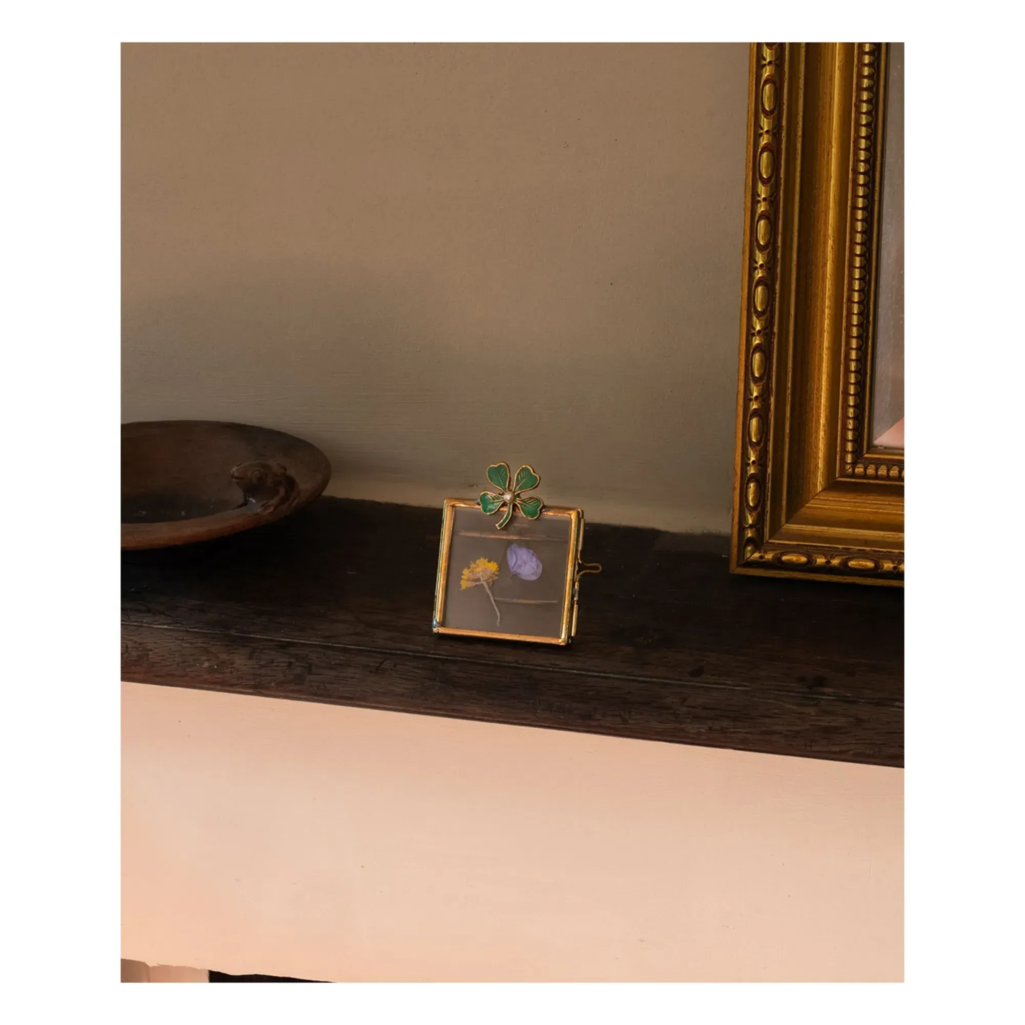 Lucky Clover Photo Frame - Gold, Brass alternate view