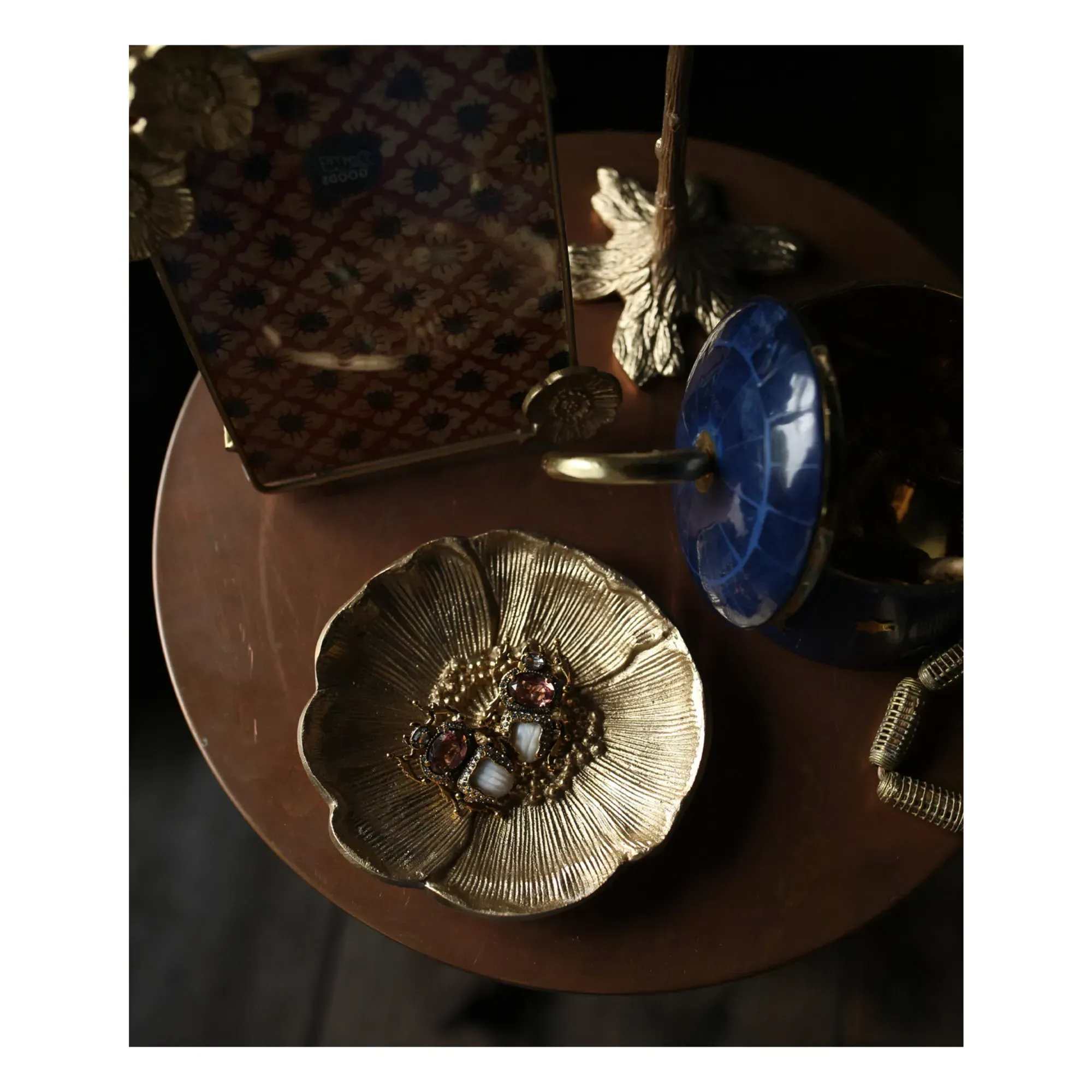 Mia Flower-Shaped Dish - Golden Brown, Recycled Brass alternate view