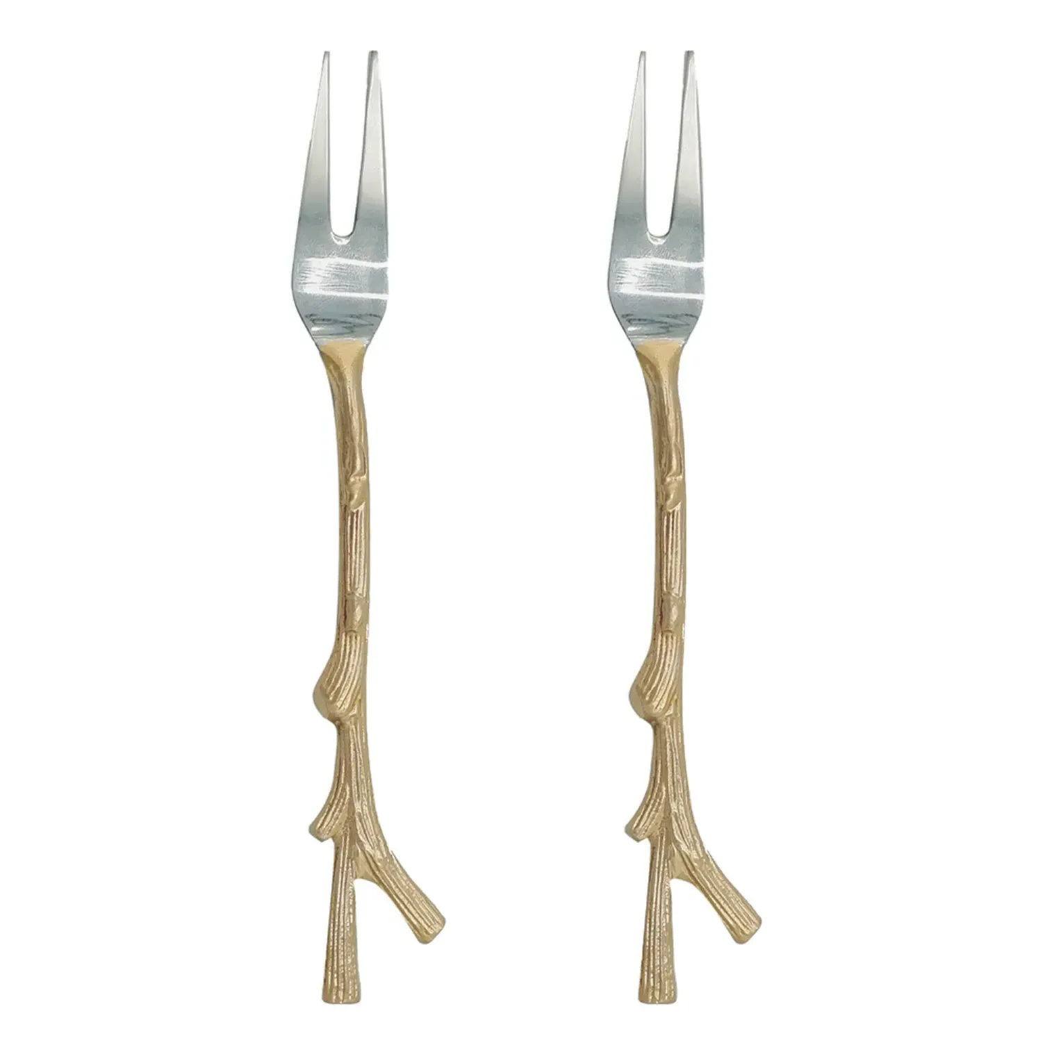 Oyster Forks Set of 2 - Golden Brown, Recycled Brass product