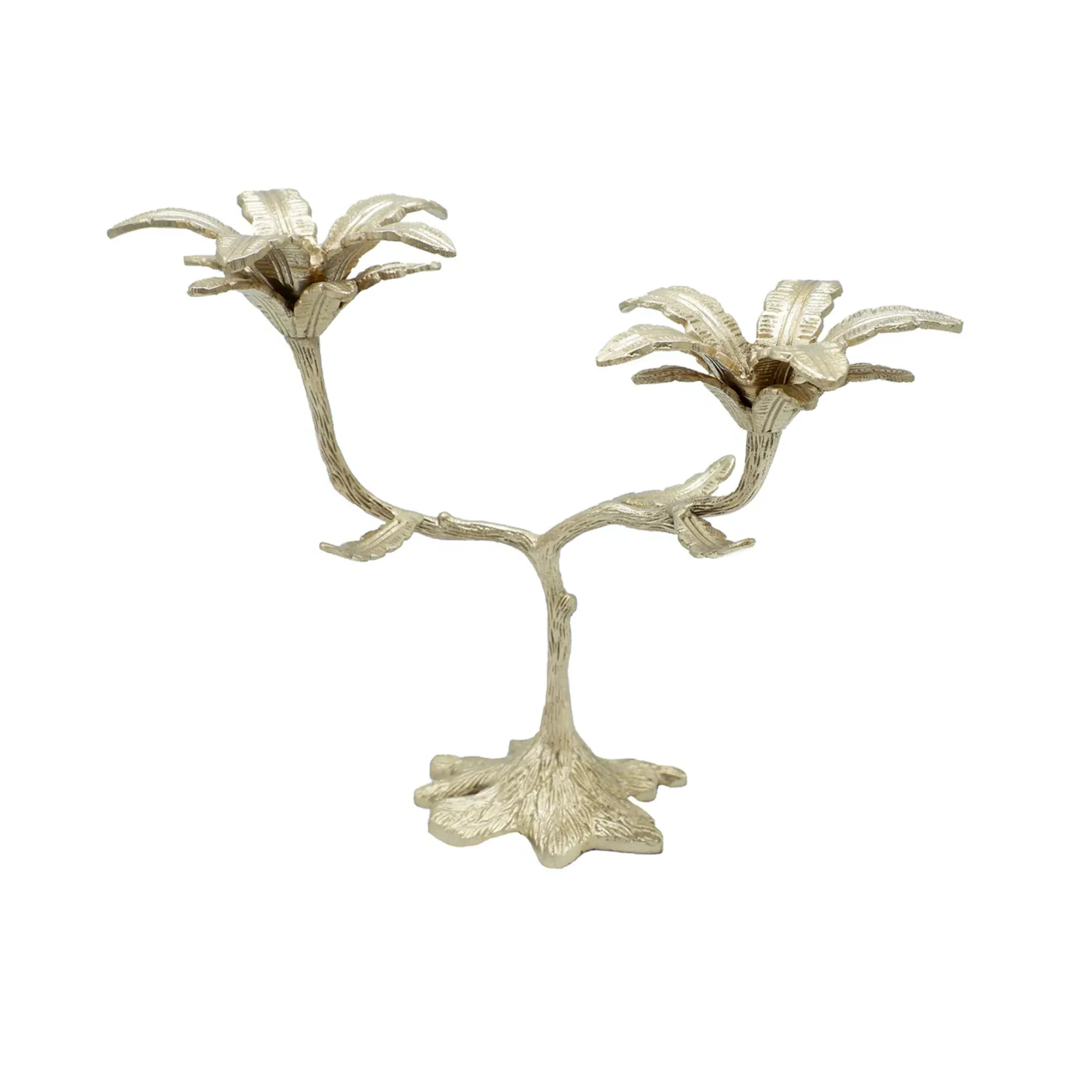 Palash Double Candle Holder - Golden Brown, Recycled Brass product