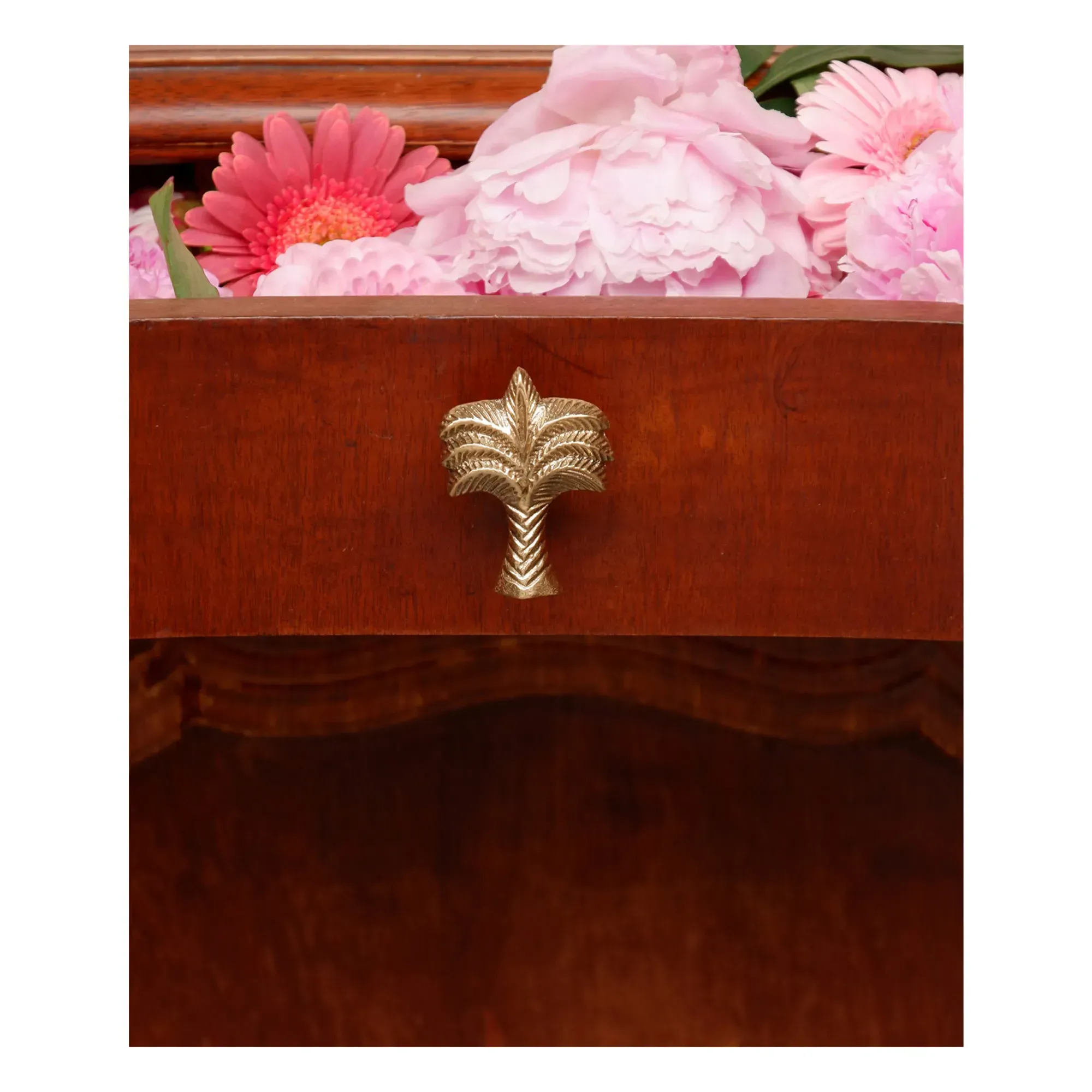 Palm Tree Door Handle - Gold, Recycled Brass alternate view