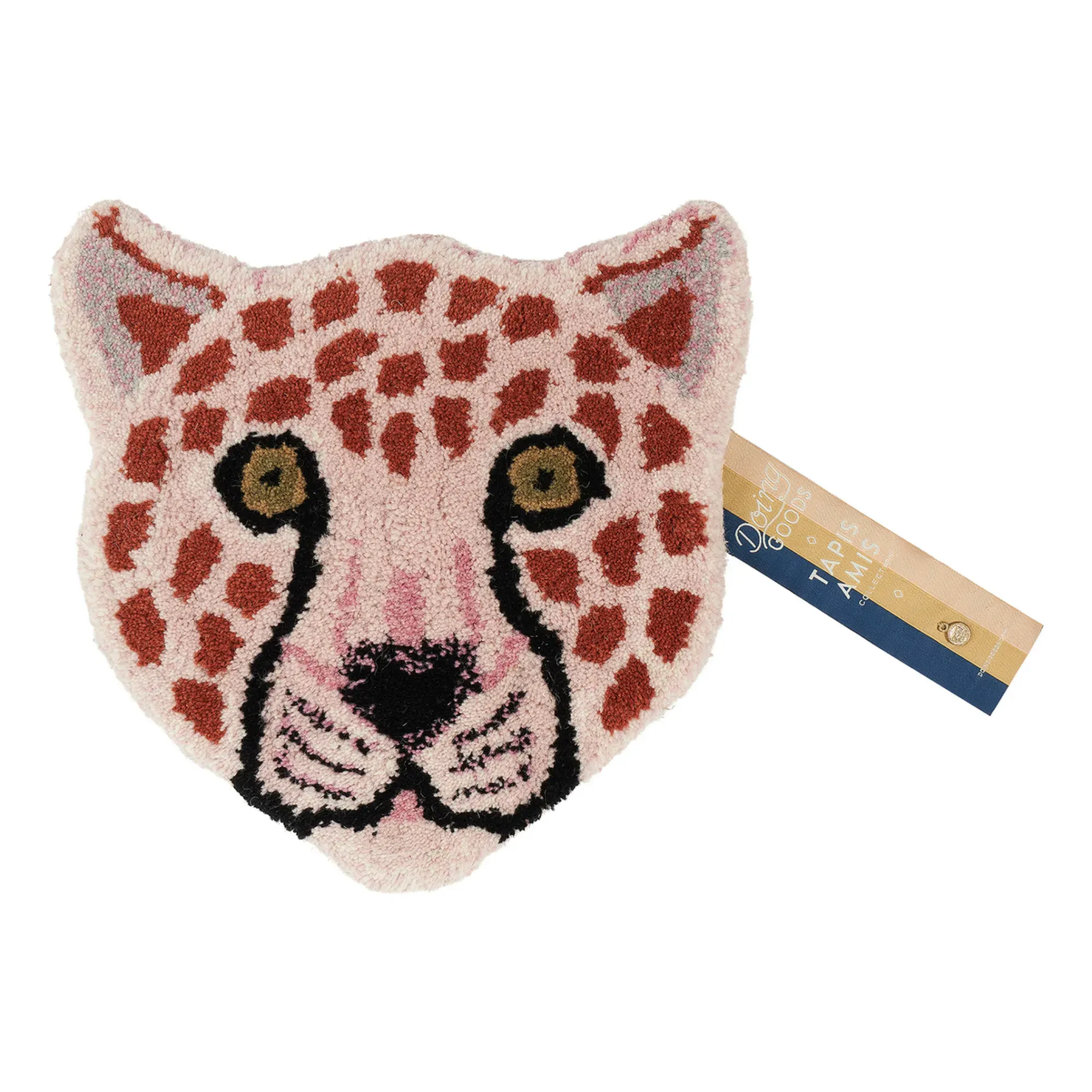 Pinky Leopard Head Small Wool Rug - Pink product