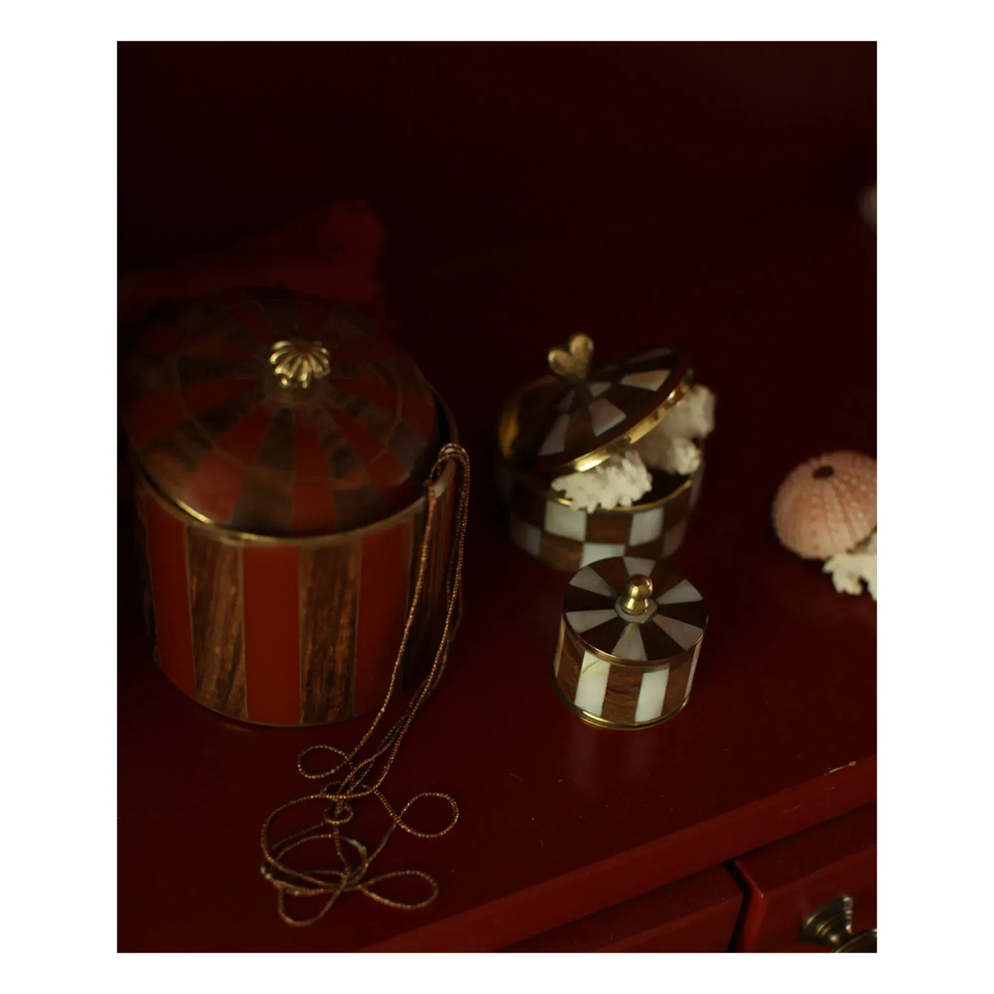 Piper Circus Striped Box - Red, Recycled Brass alternate view