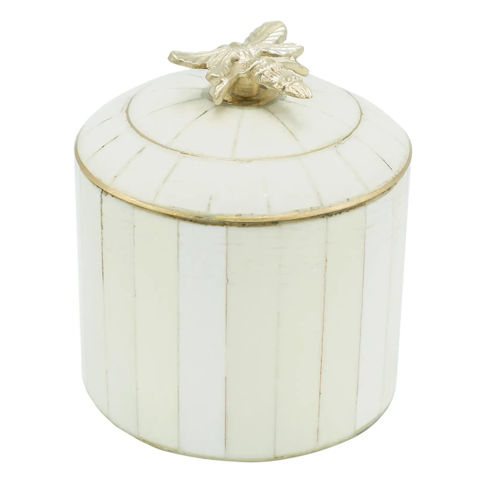 Queen Bee Circus Storage Box - White, Recycled Brass product