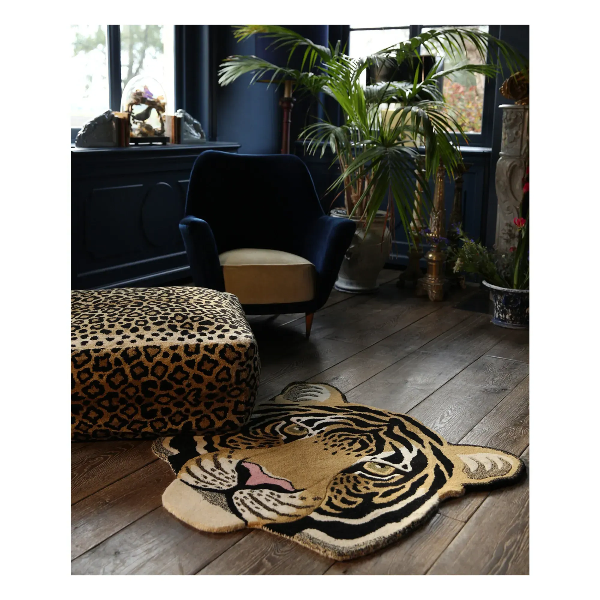 Rajah Tiger Head Rug - Sand, Wool alternate view