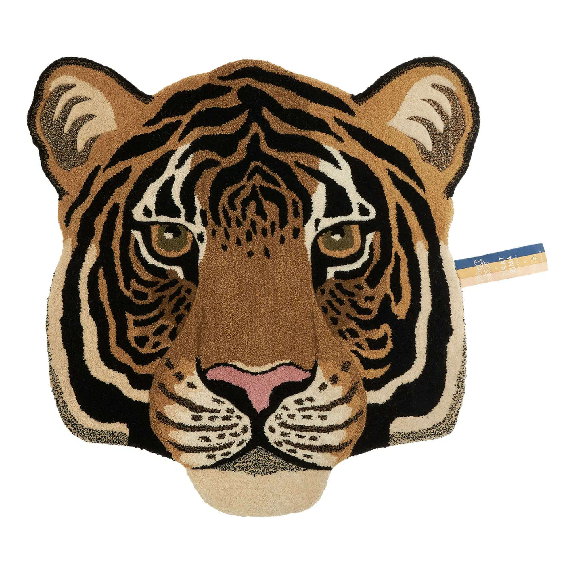 Rajah Tiger Head Rug - Sand, Wool product
