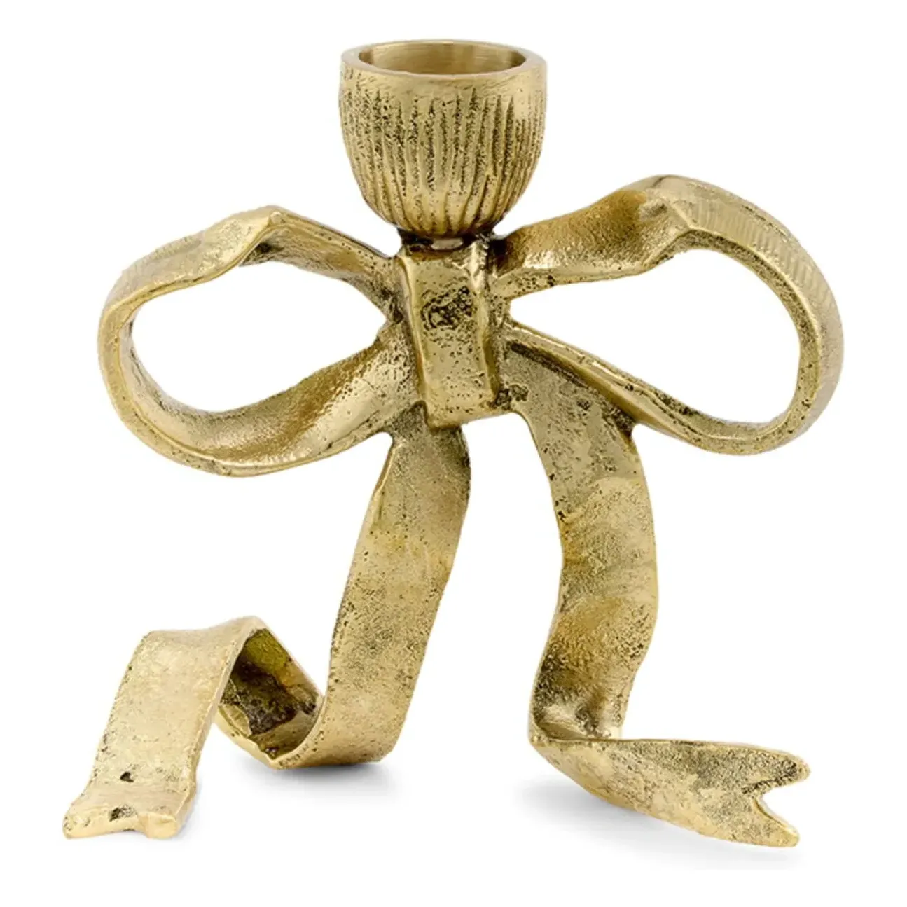 Riley Ribbon Candleholder - Gold, Recycled Brass product