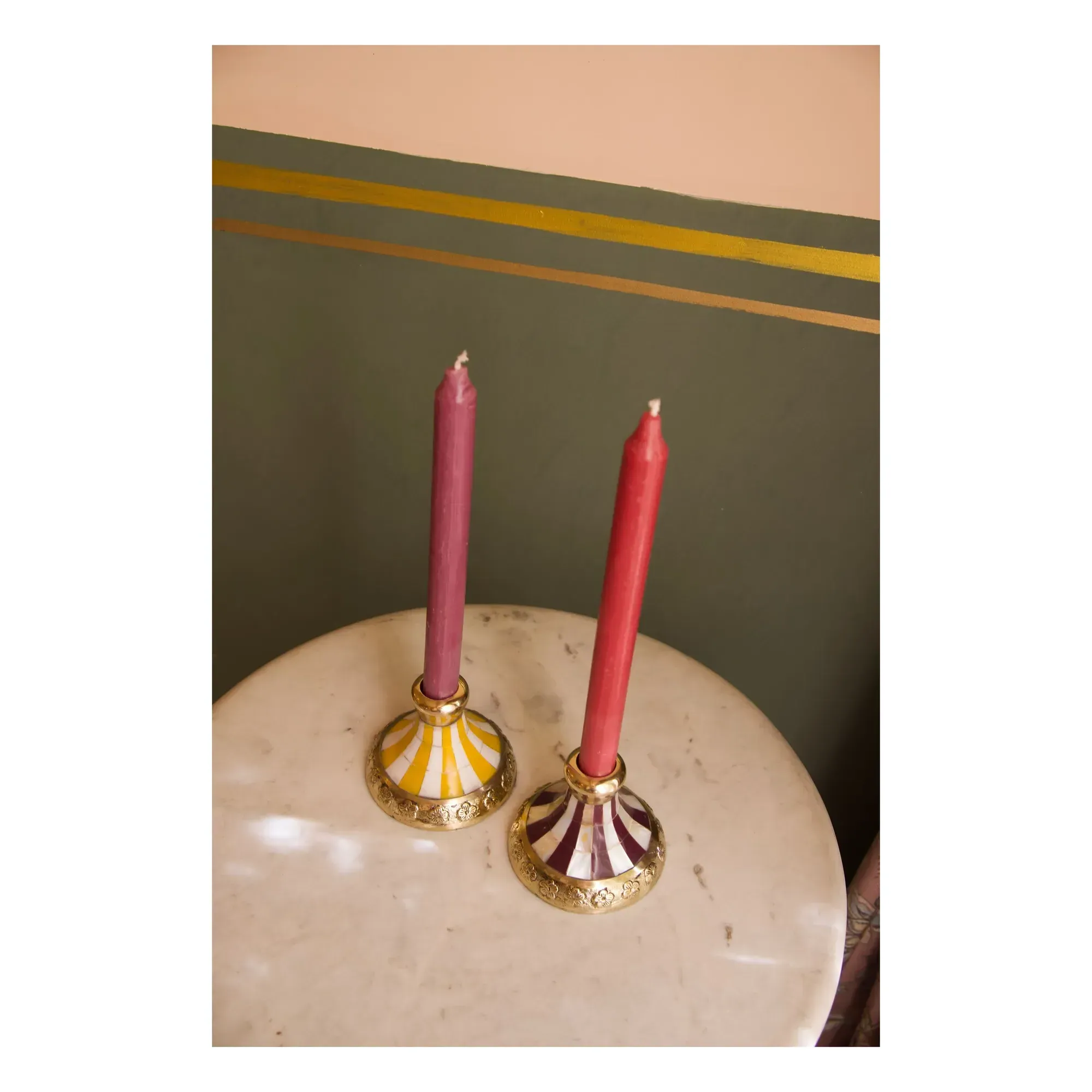 Sanya Candlestick - Purple, Brass alternate view
