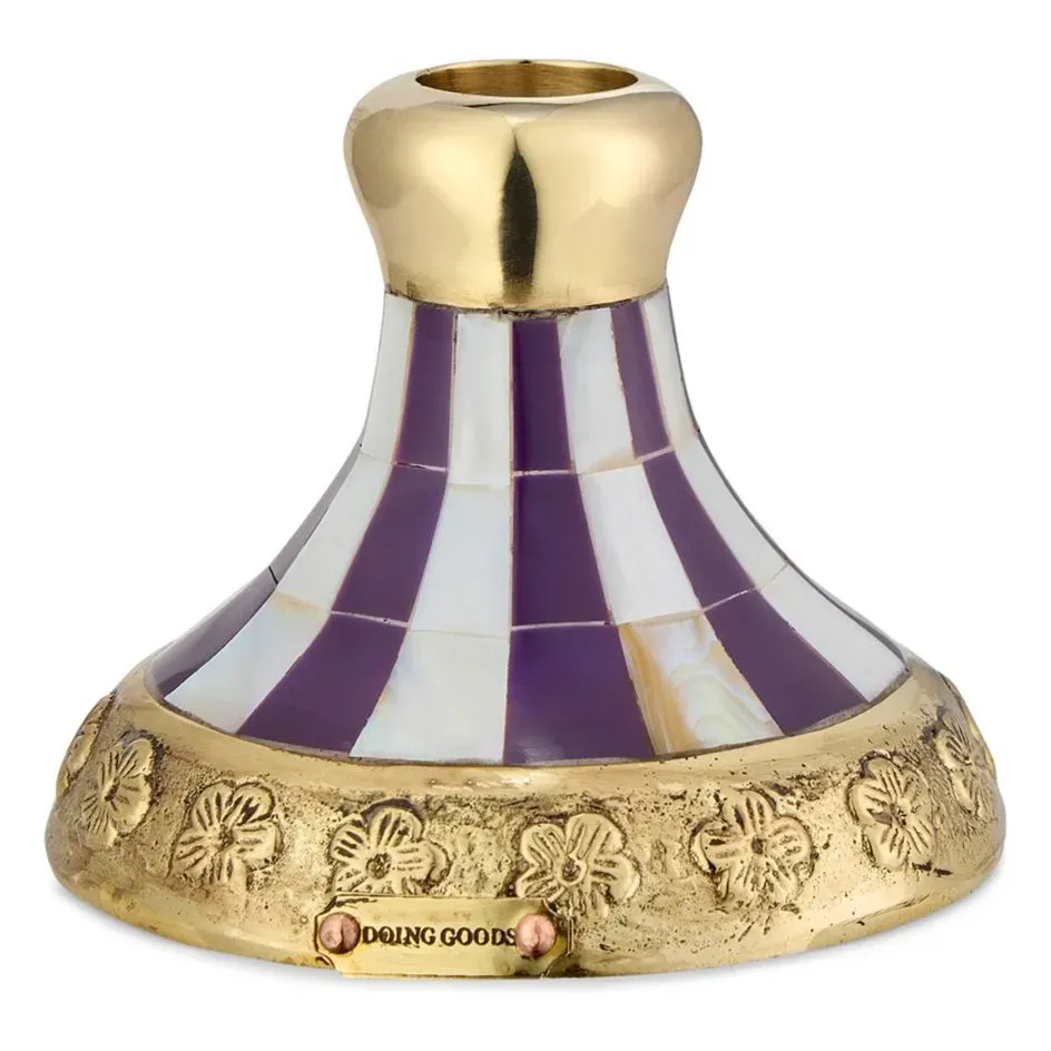 Sanya Candlestick - Purple, Brass product