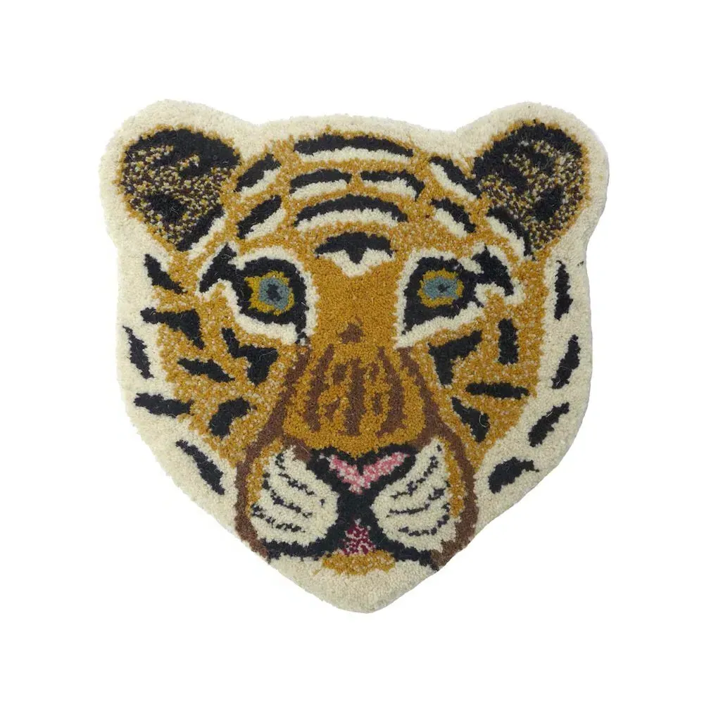 Tiger Head Wall Decoration - Multicoloured, Wool product