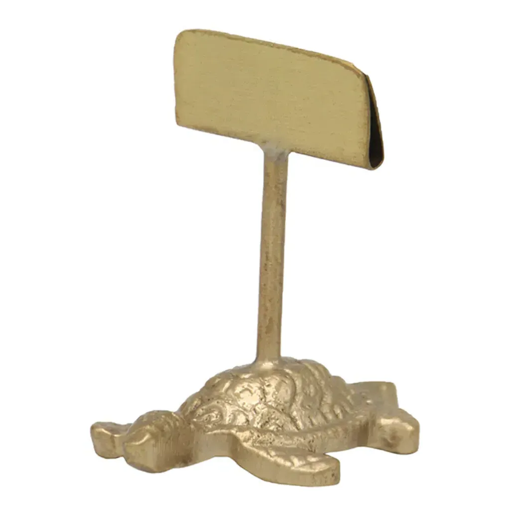 Turtle Card Holder - Golden Brown, Recycled Brass product