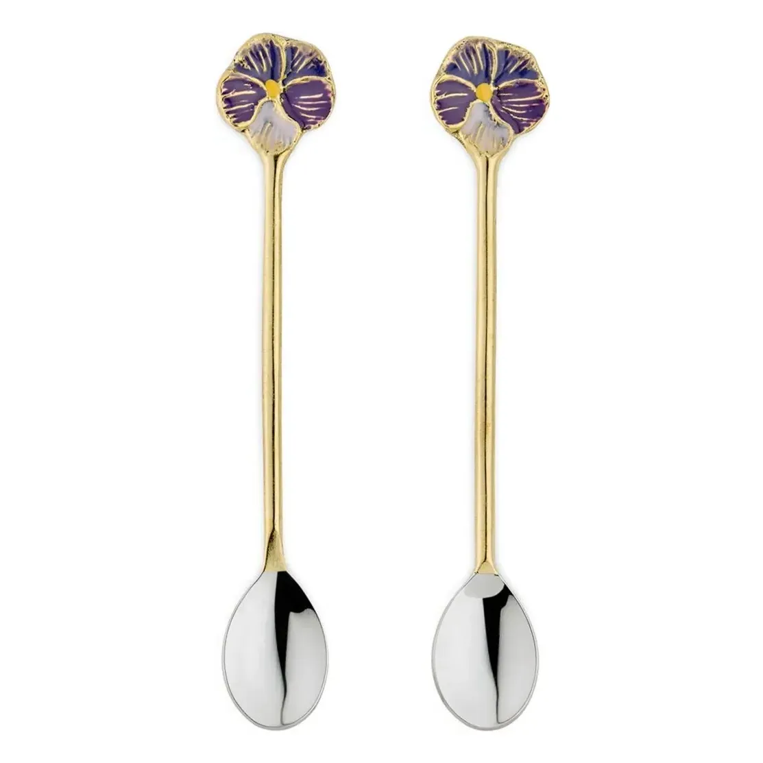 Valery Set of 2 Teaspoons - Purple, Brass product