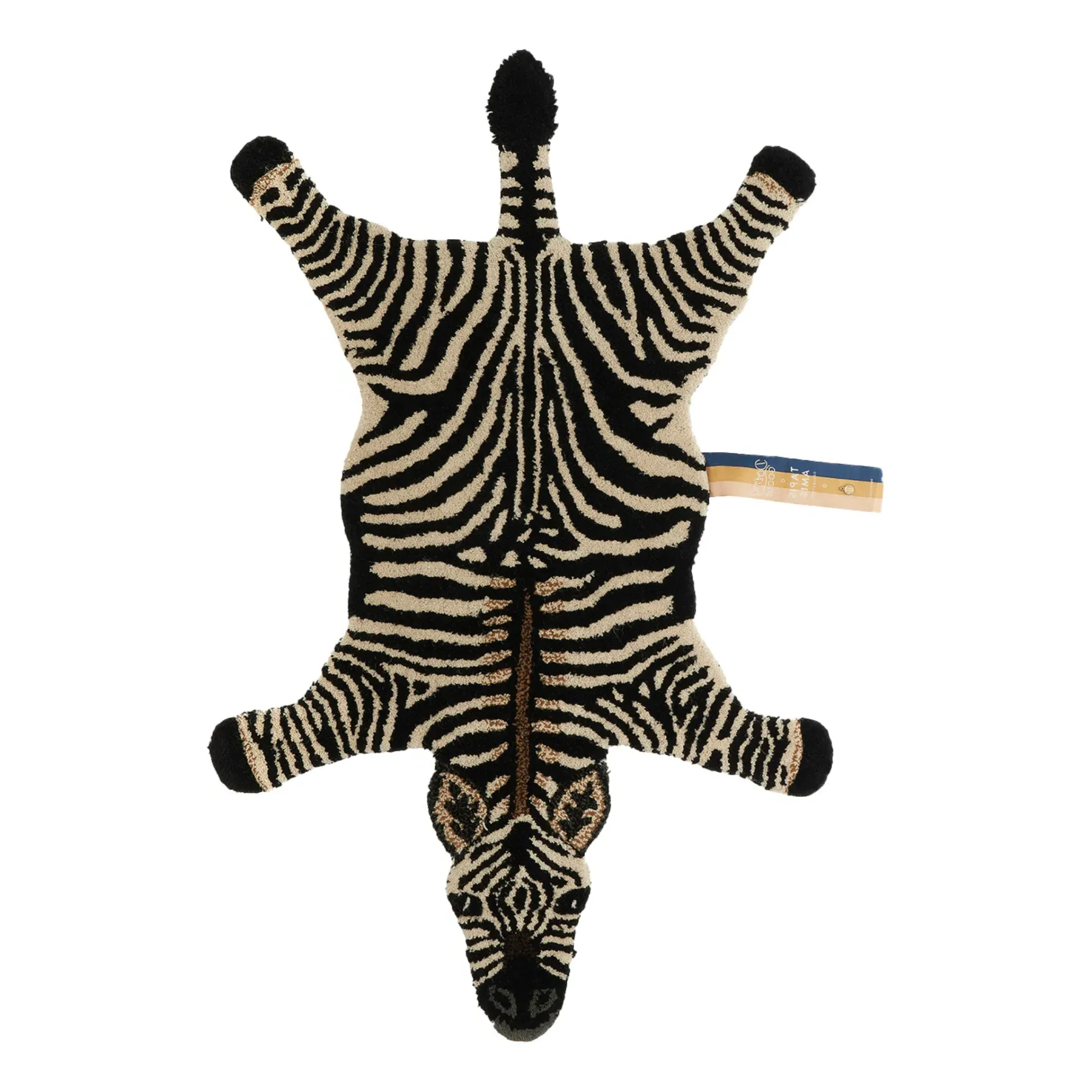 Zebra Hand Tufted Rug - Black, White, Wool product
