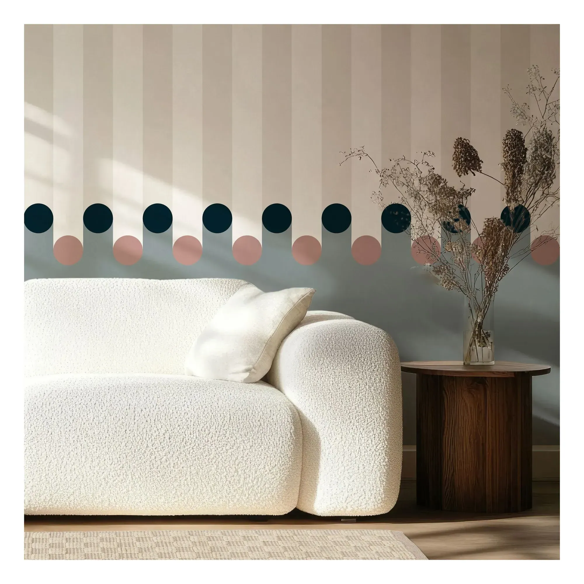 Dott 2-Panel Wallpaper - Blue, Nonwoven alternate view