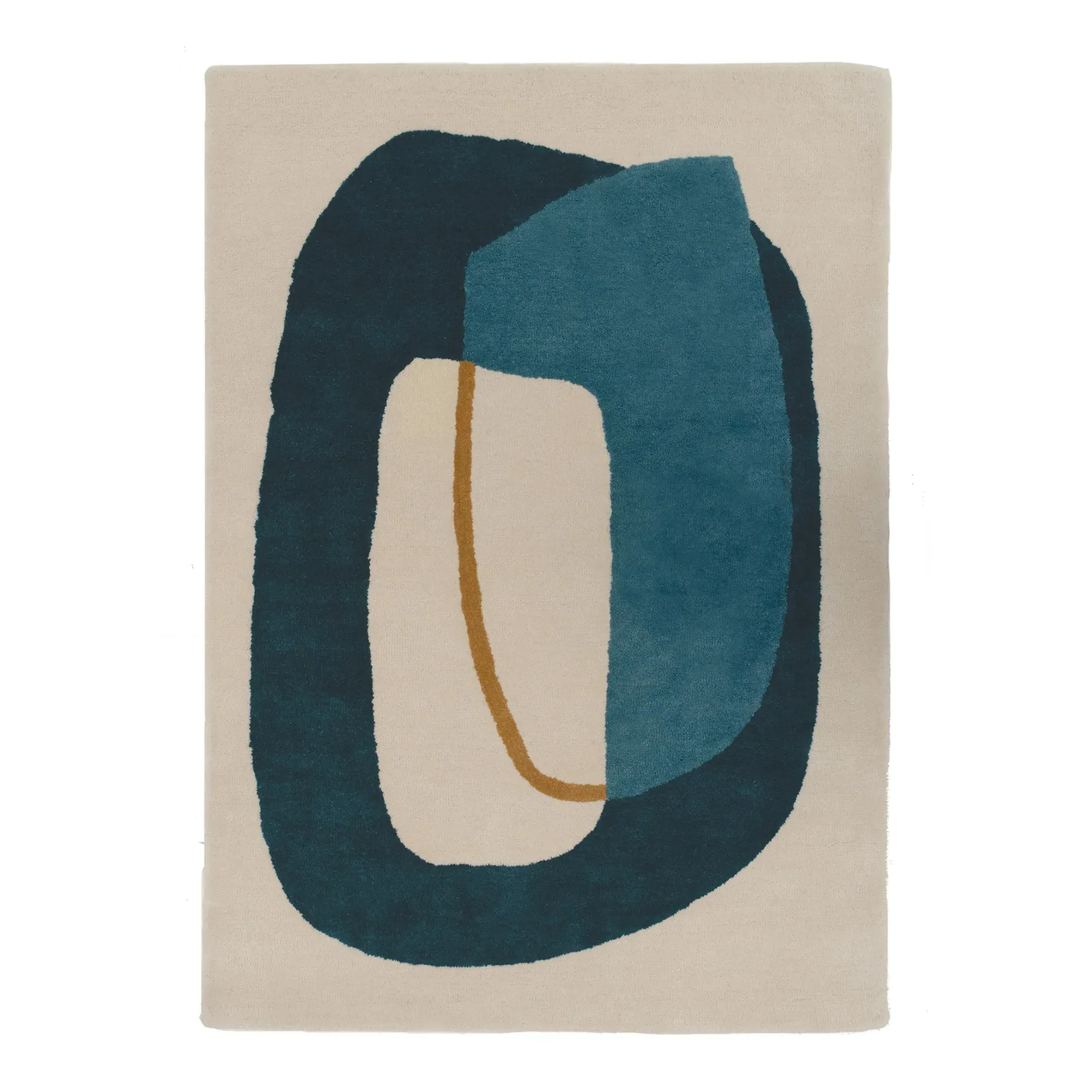Inclusion Geometric Rug - Blue, New Zealand Wool product