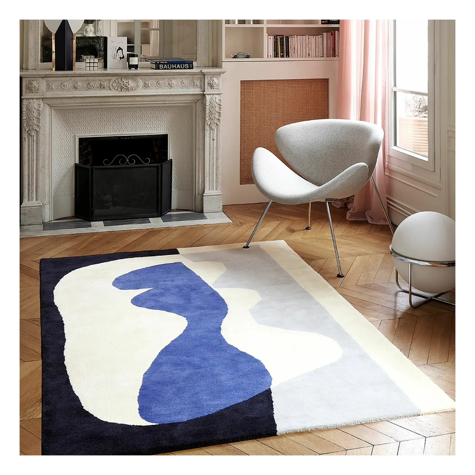 Narcissus Tufted Rug - Blue, Wool alternate view