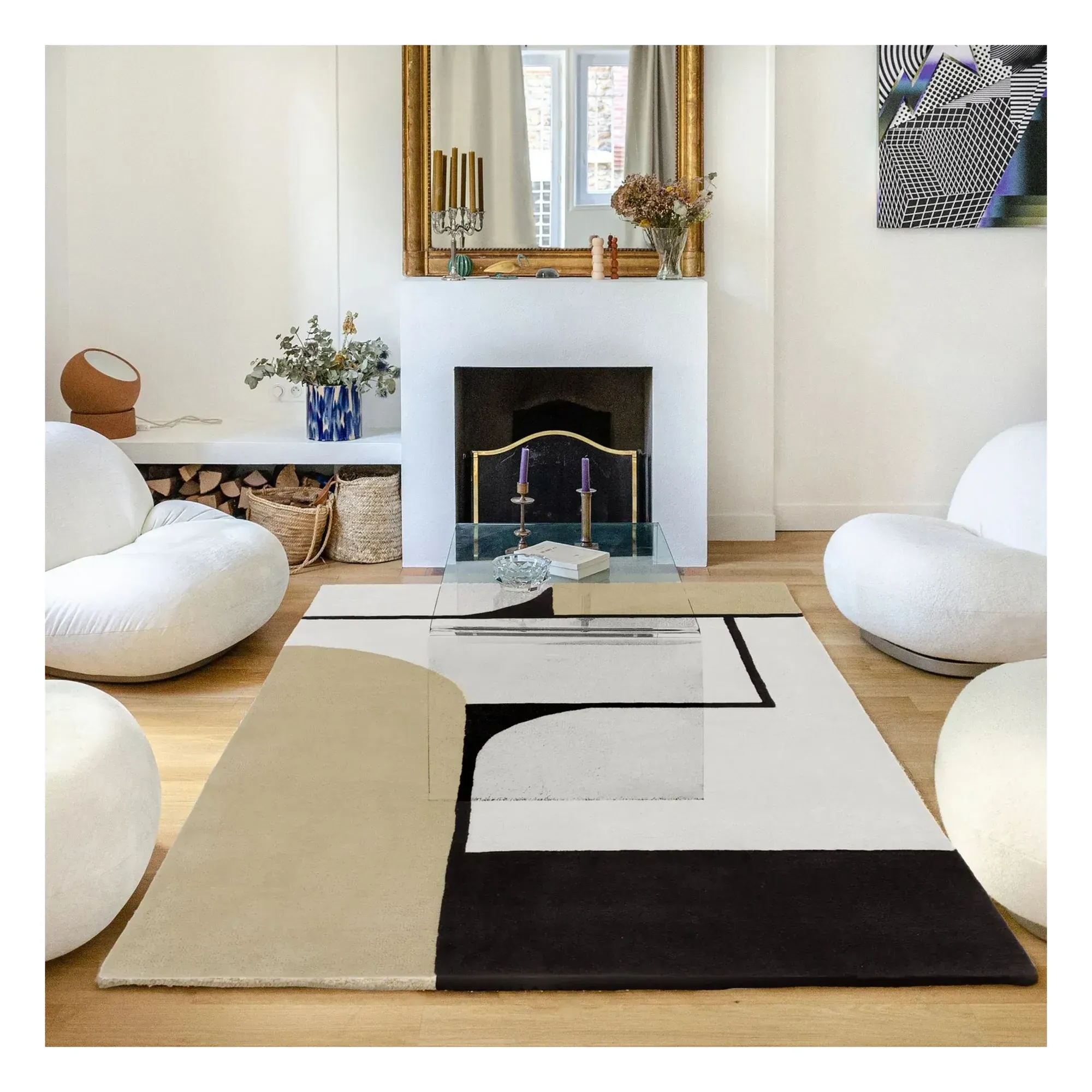 Strada Hand-Tufted Rug - Beige, Wool alternate view