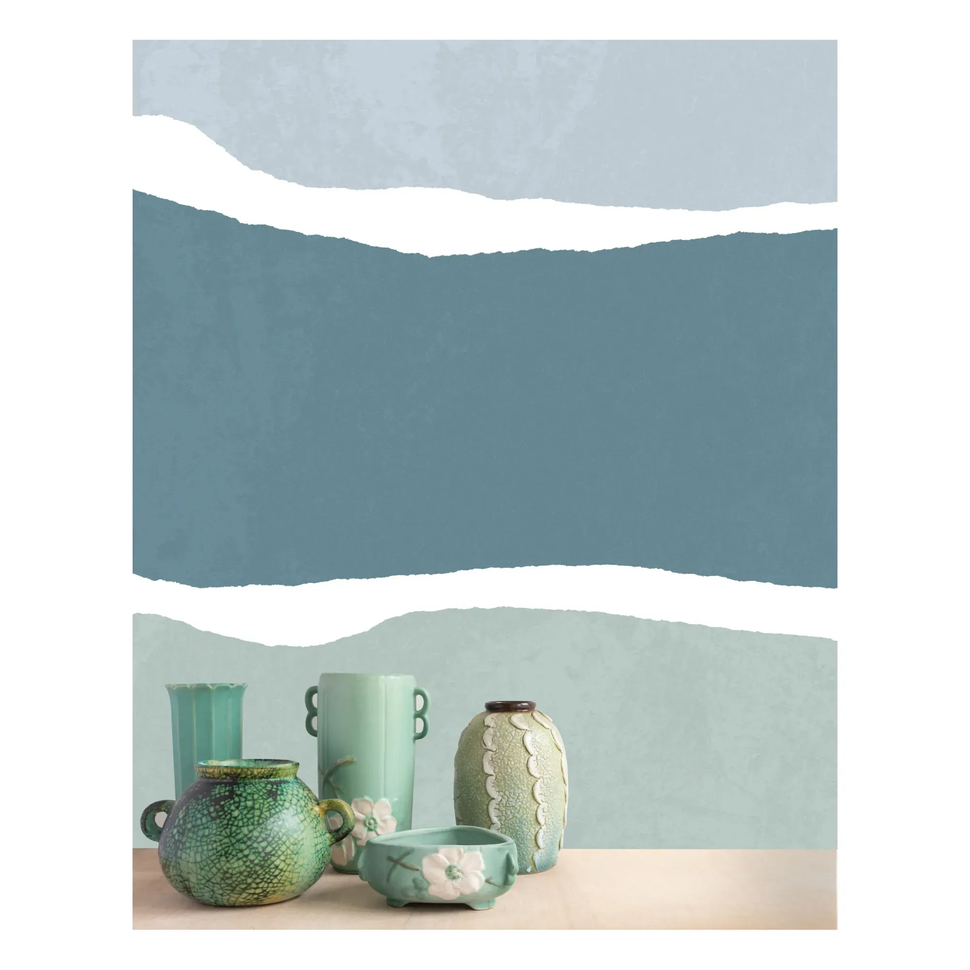 Trio Textured Wallpaper 2 Sheets - Green, Non-Woven product
