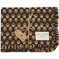 Floral Frilled Placemats Set of 2 - Black, Cotton alternate view