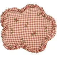 Flower Shape Cushion with Embroidery - Ochre, Cotton alternate view