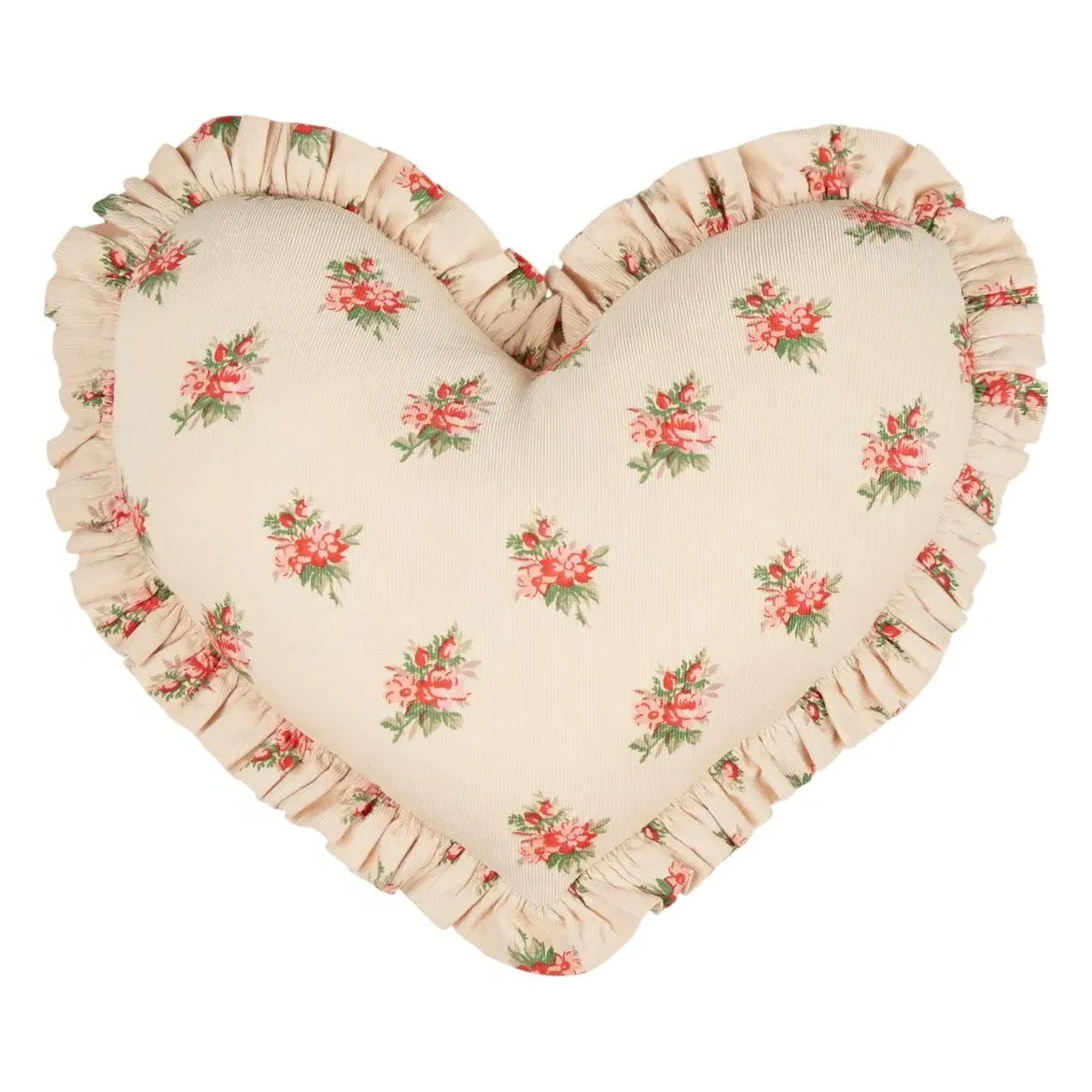 Heart-Shaped Pillow - Ecru, Cotton product