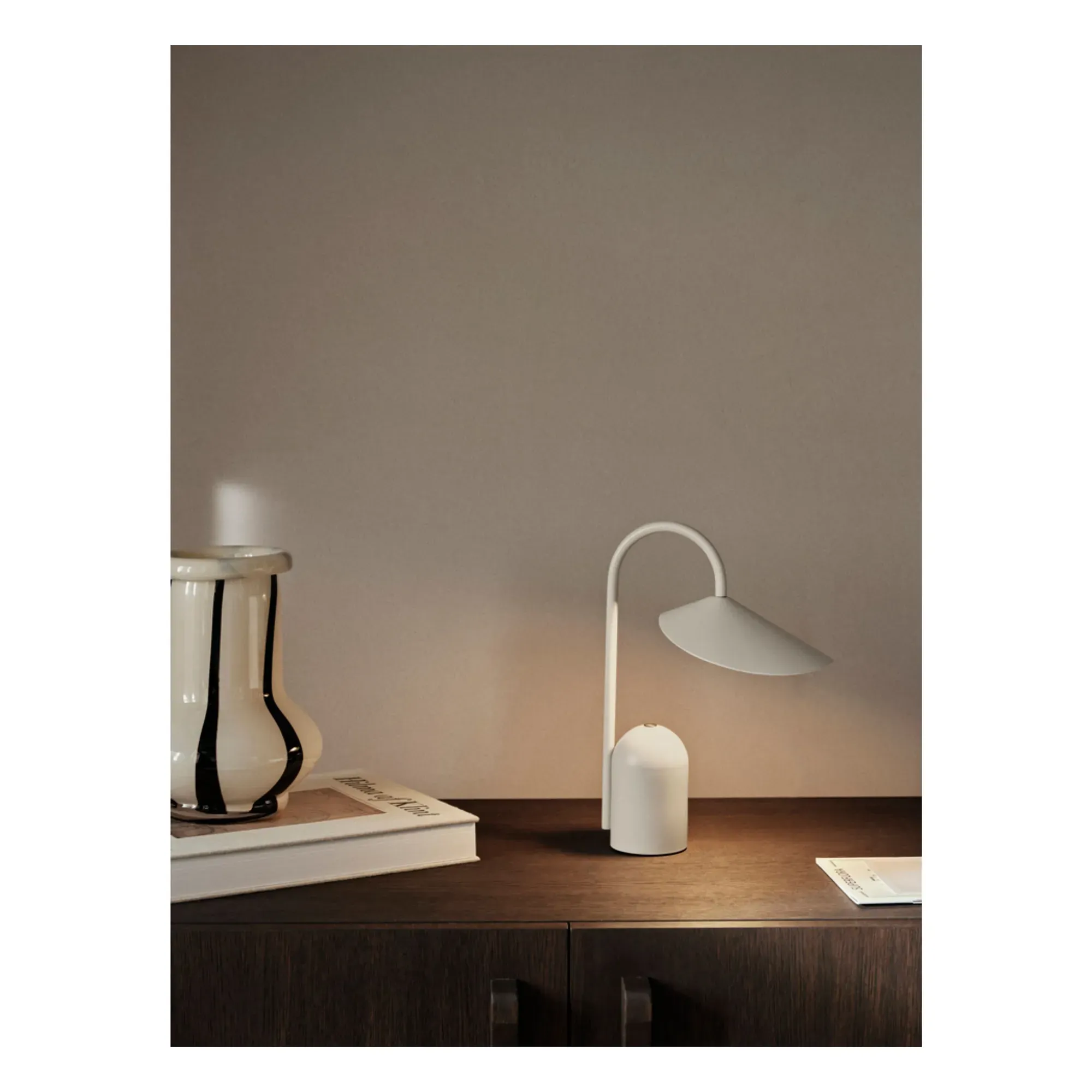 Arum Portable Table Lamp with Touch Dimmer - Beige, Iron product