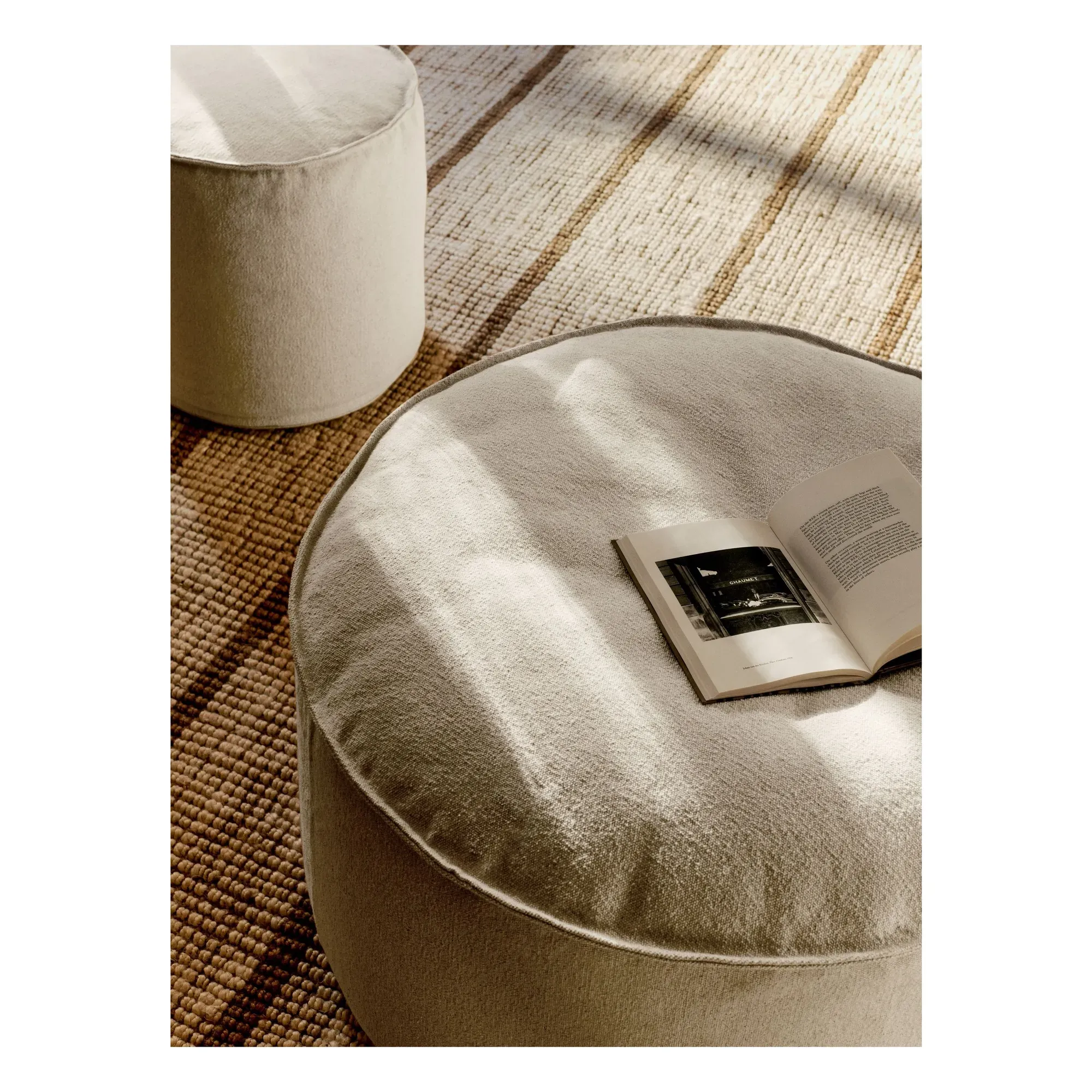 Aun Round Pouf - Ivory, Organic Cotton alternate view