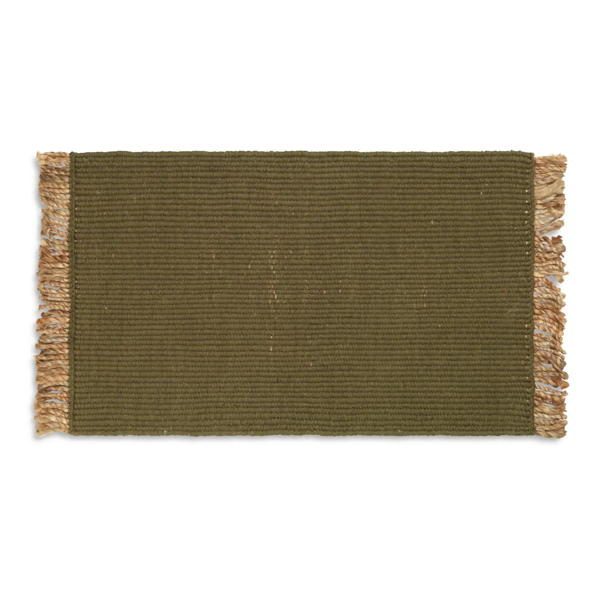 Block Recycled PET Doormat - Olive Green, Jute product