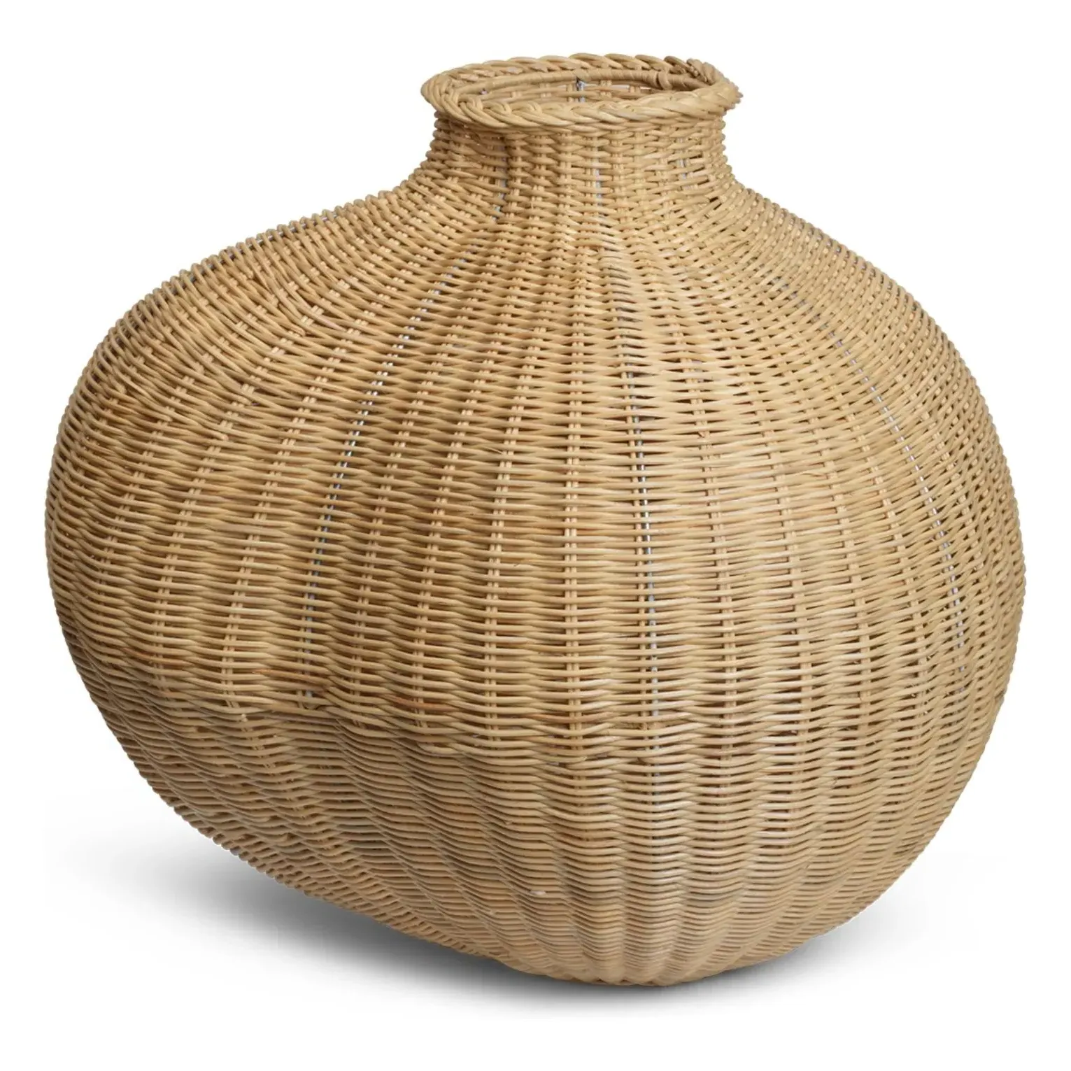 Bola Spherical Floor Vase - Natural, Rattan product