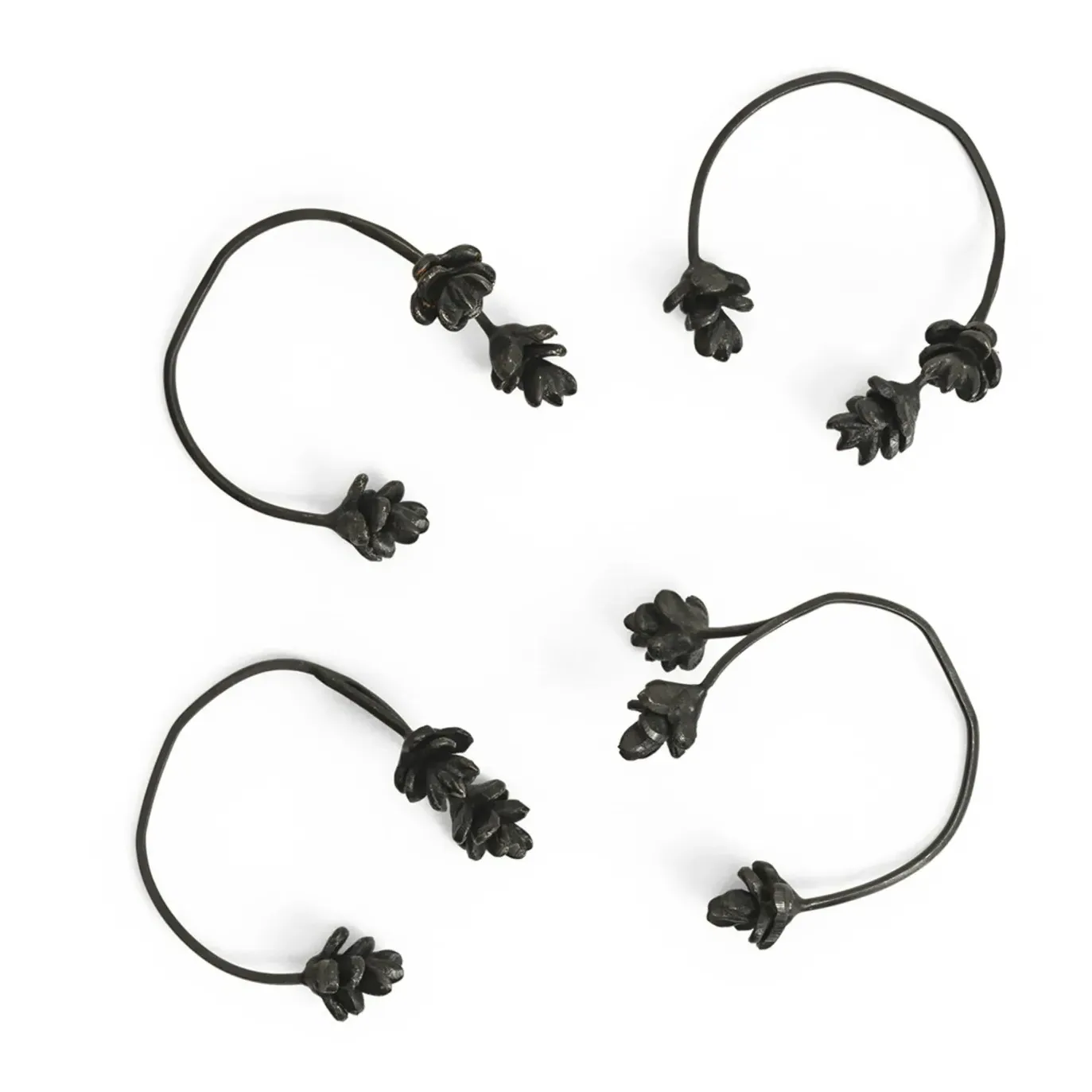 Brass Napkin Ring Set of 4 - Black, Brass product