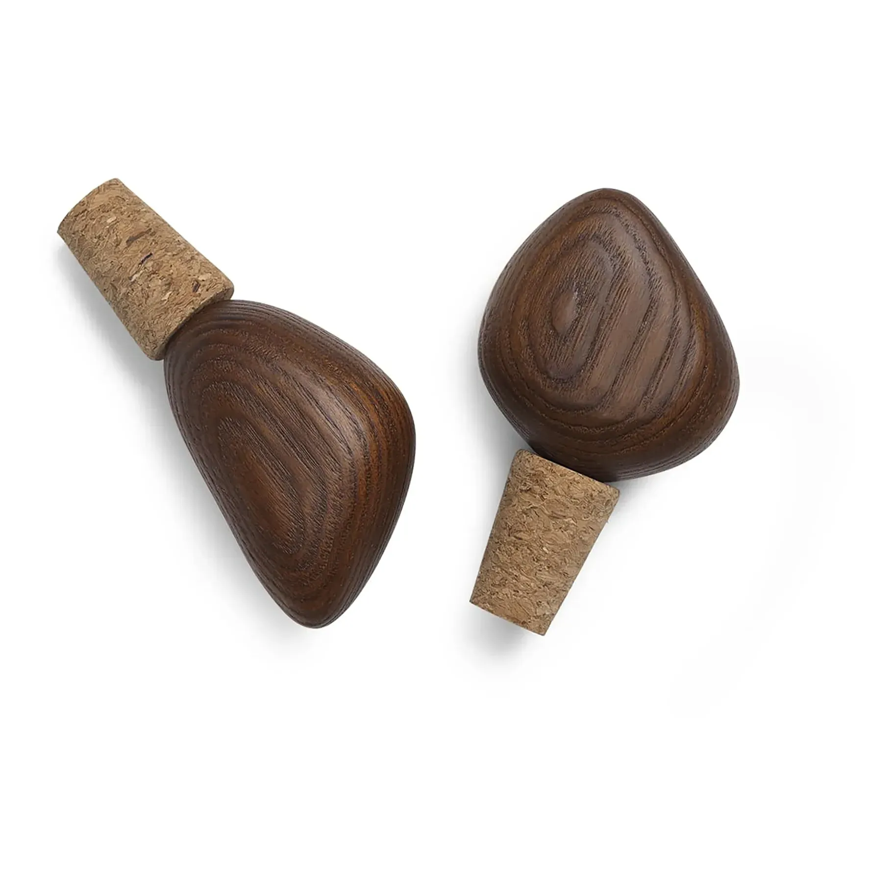 Cairn Bottle Stoppers Set of 2 - Brown, Ash Wood product