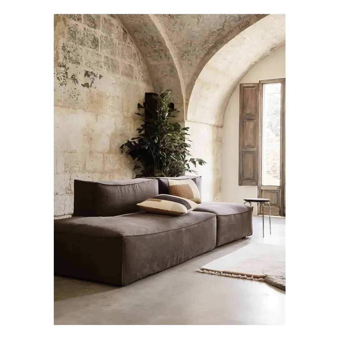 Catena Centre Modular Sofa - Brown, Linen-Cotton alternate view