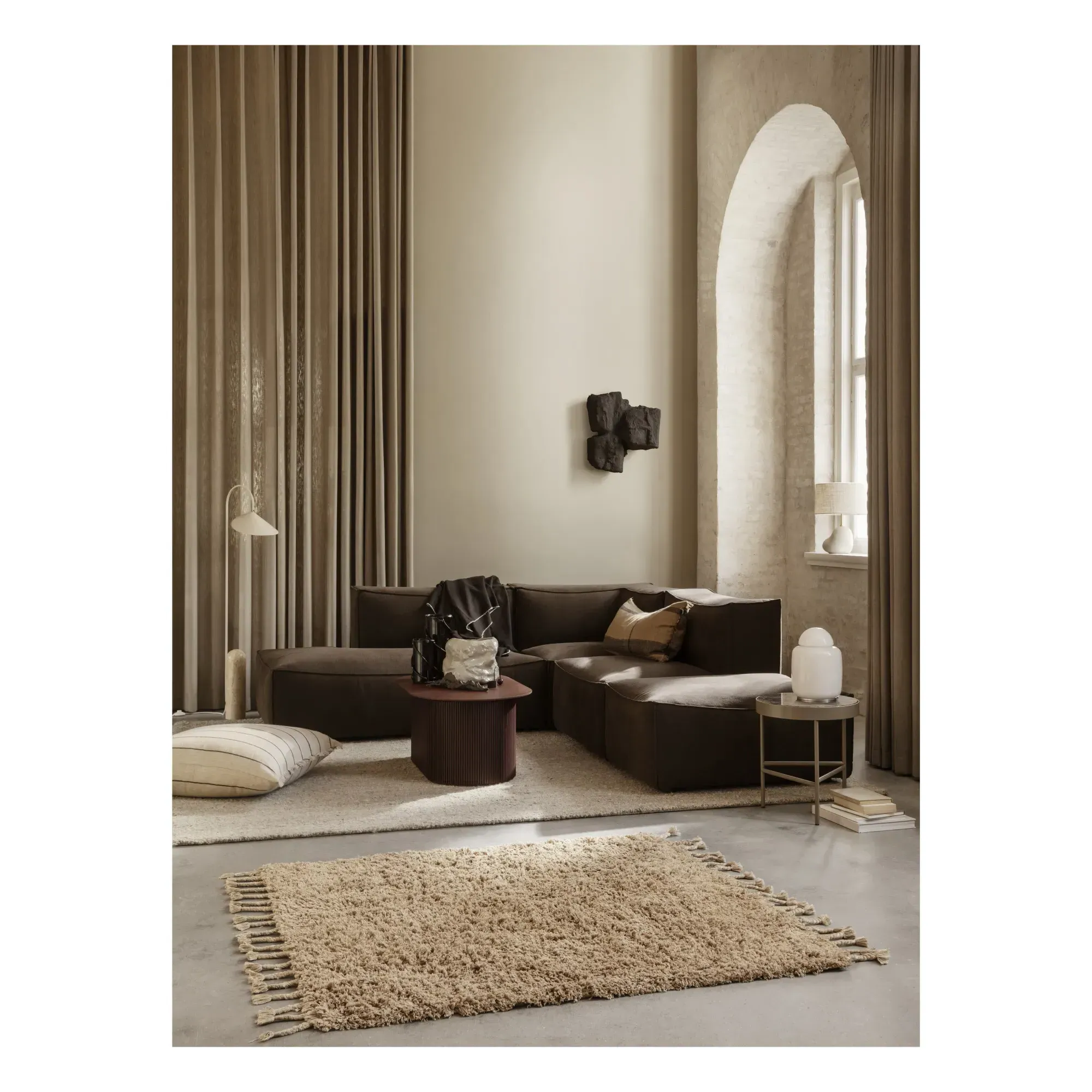 Catena Open End Left Modular Sofa - Brown, Linen-Cotton alternate view