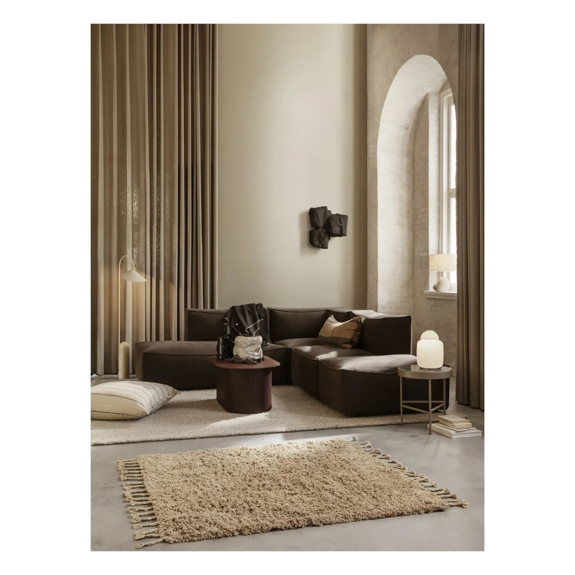 Catena Open End Right Modular Sofa - Brown, Linen alternate view