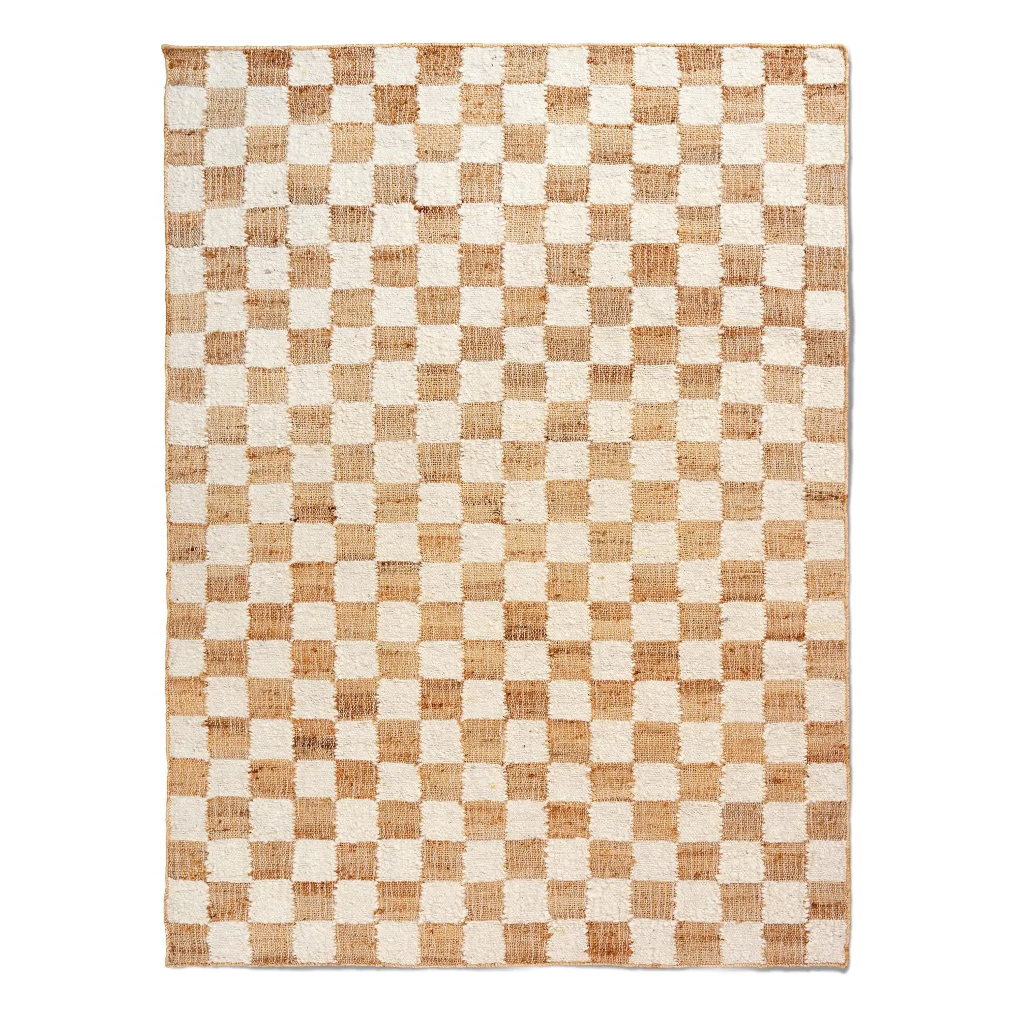 Check Wool and Jute Rug - Cream product