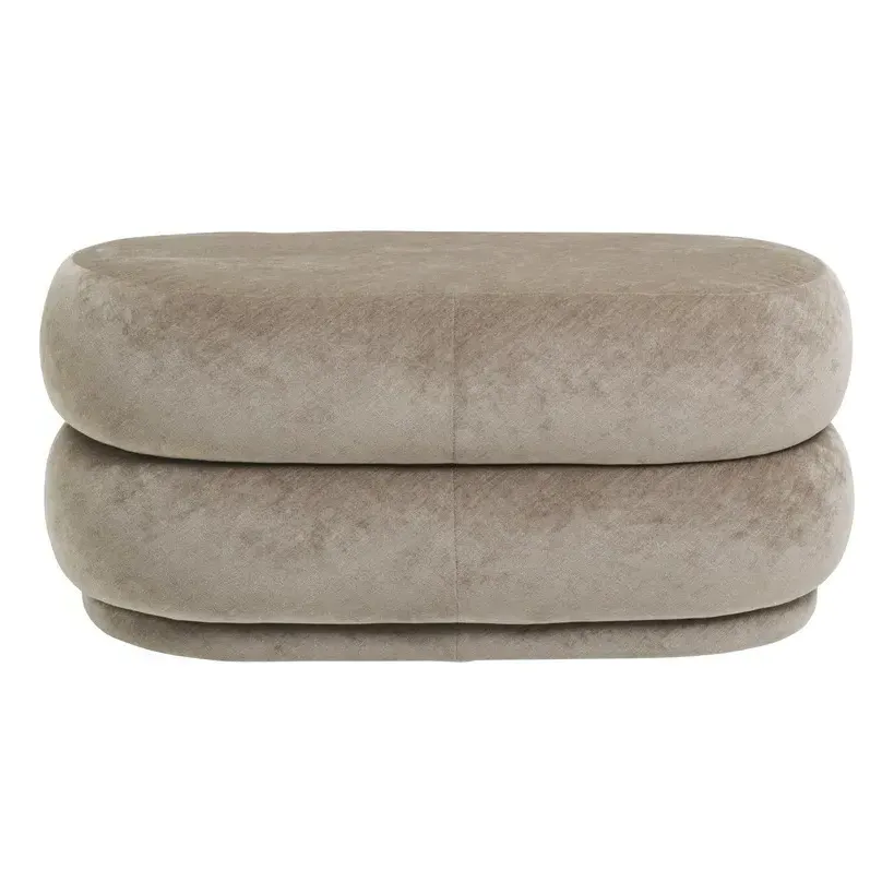 Crushed Velvet Pouffe - Beige, Velvet product