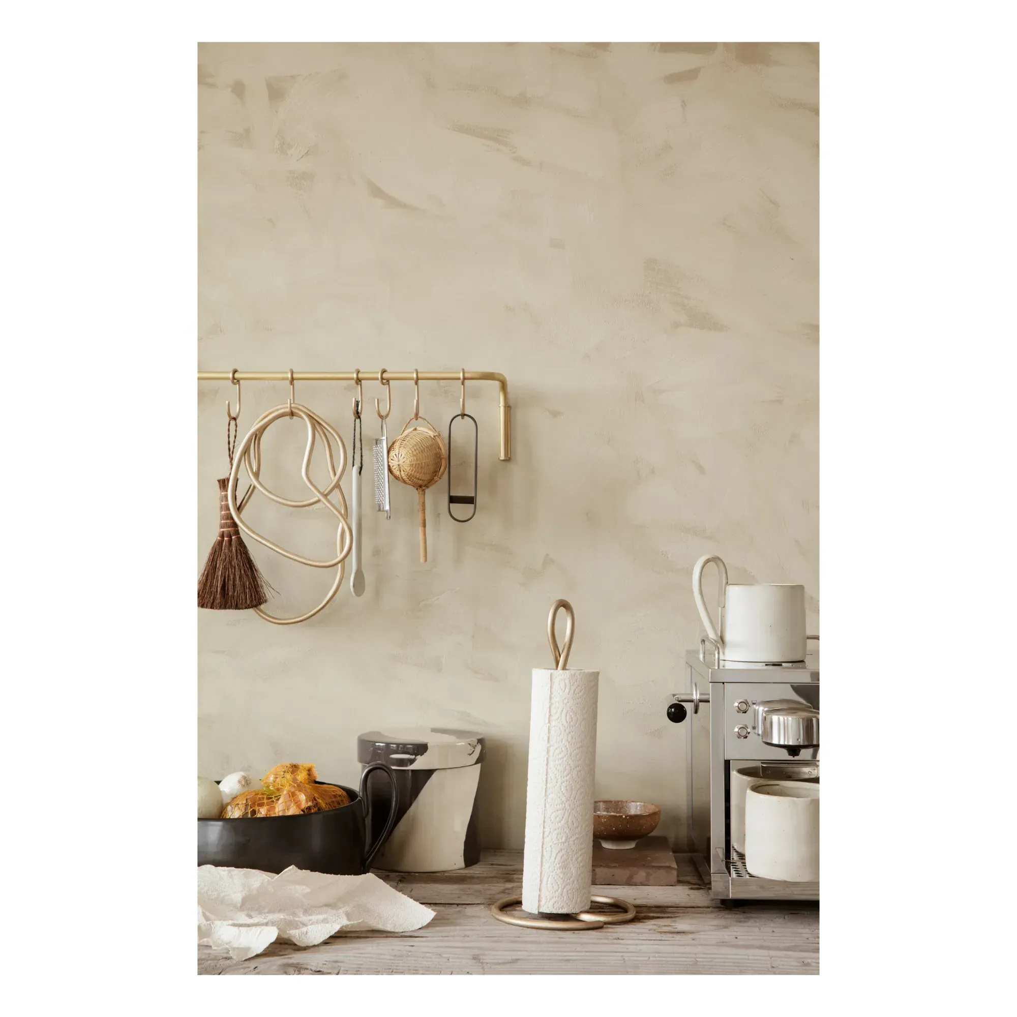 Curvature Kitchen Roll Holder - Gold, Brass alternate view