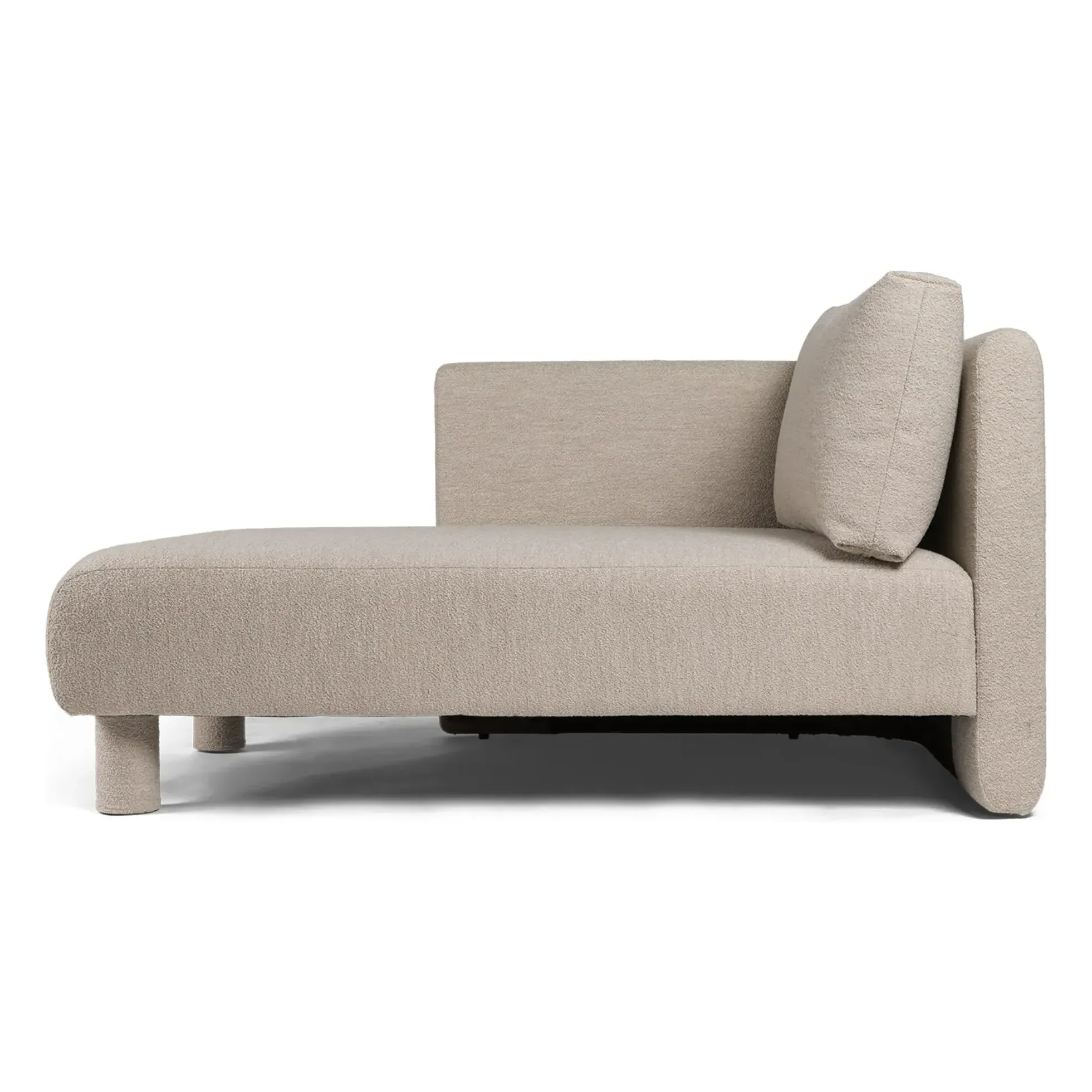 Dase Bouclé Chaise Longue Sofa - Beige alternate view