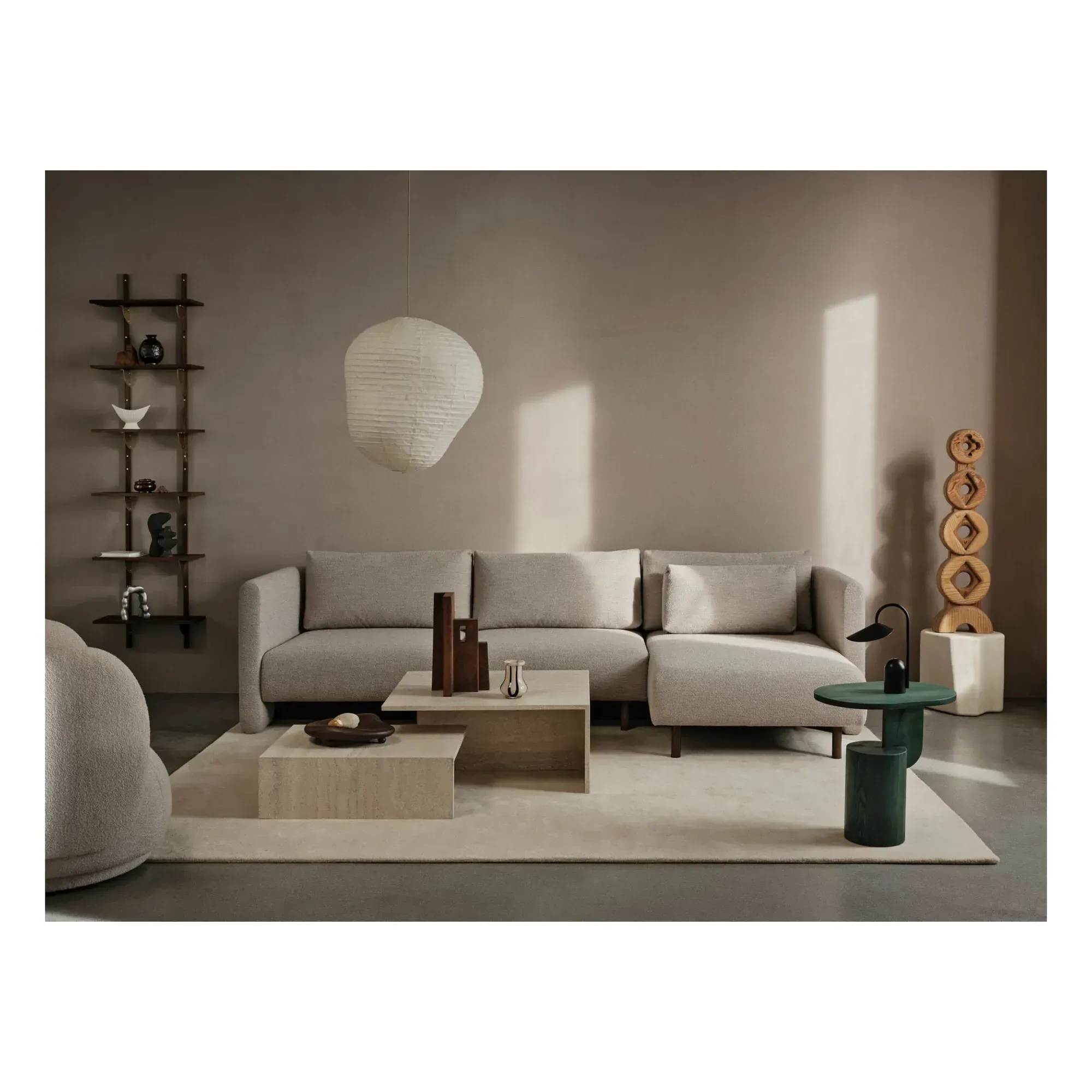 Dase Left-Hand Chaise Sofa - Beige, Bouclé alternate view