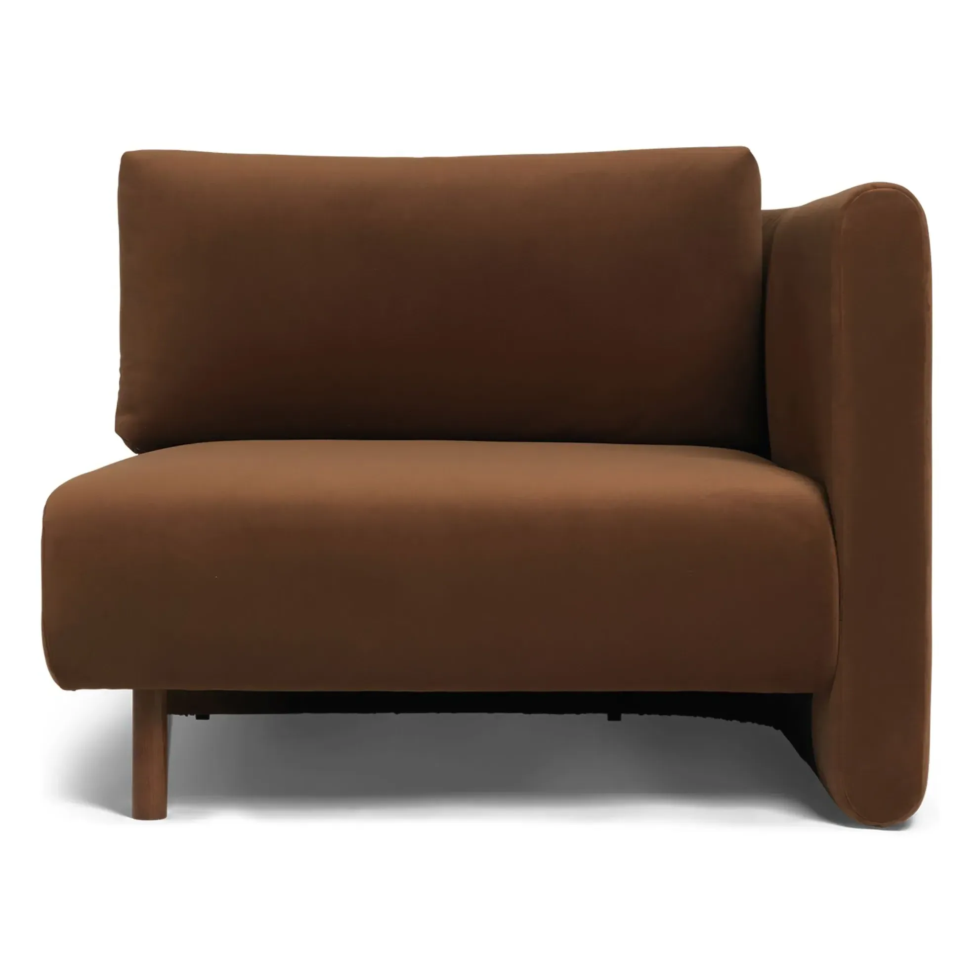 Dase Left Module Sofa - Brown, Velvet alternate view