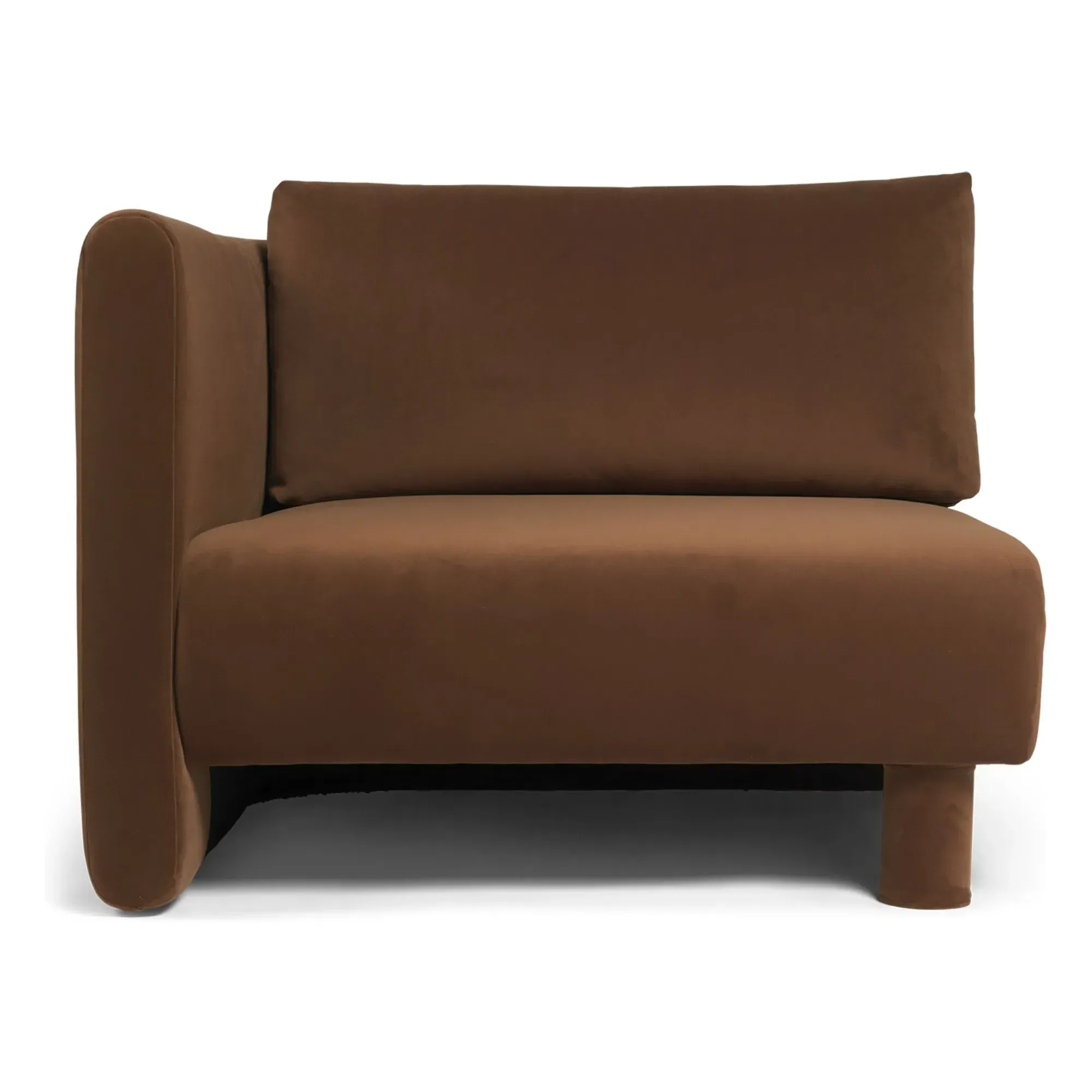 Dase Right Module Sofa - Brown, Velvet product