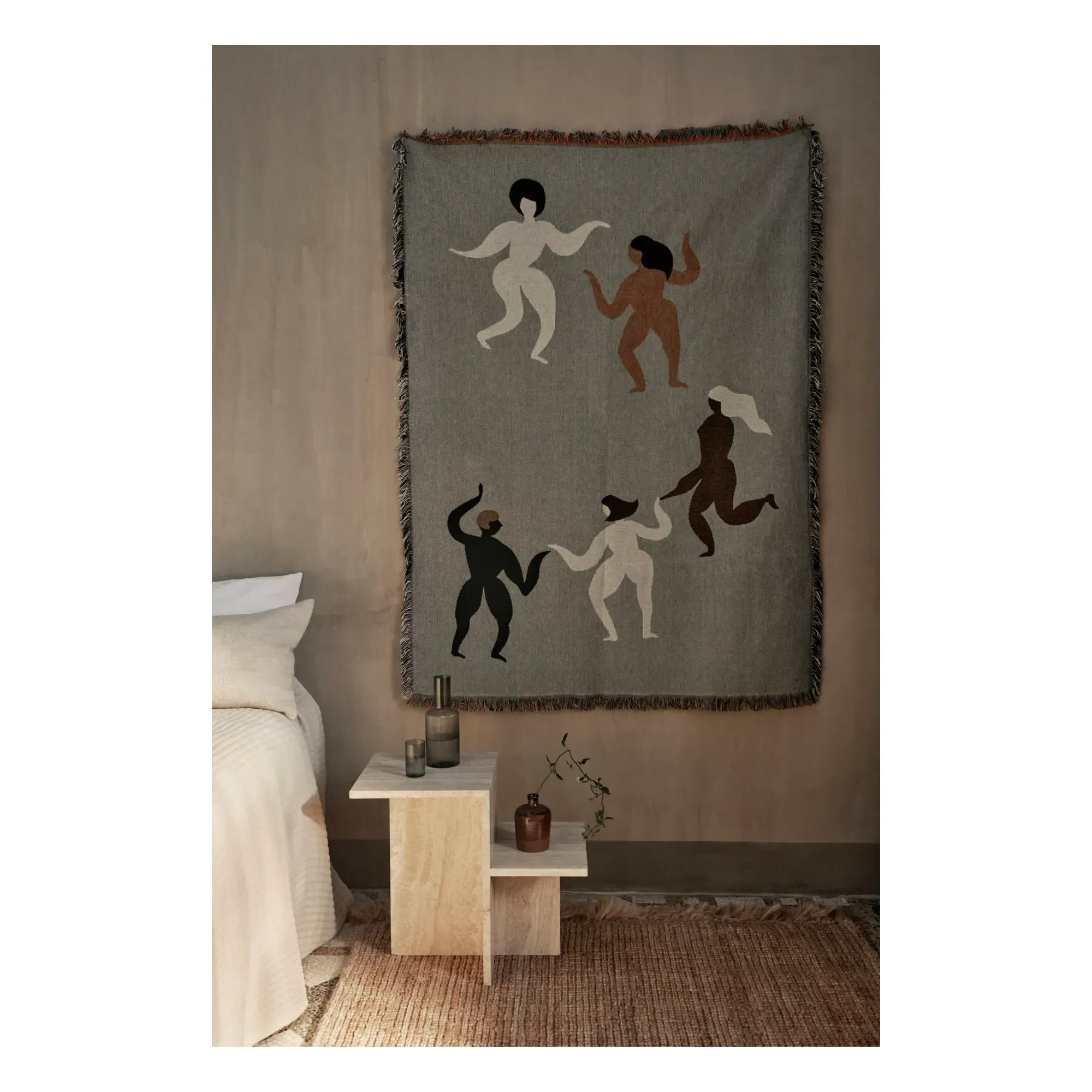 Distinct Travertine Side Table - Beige, Travertine alternate view