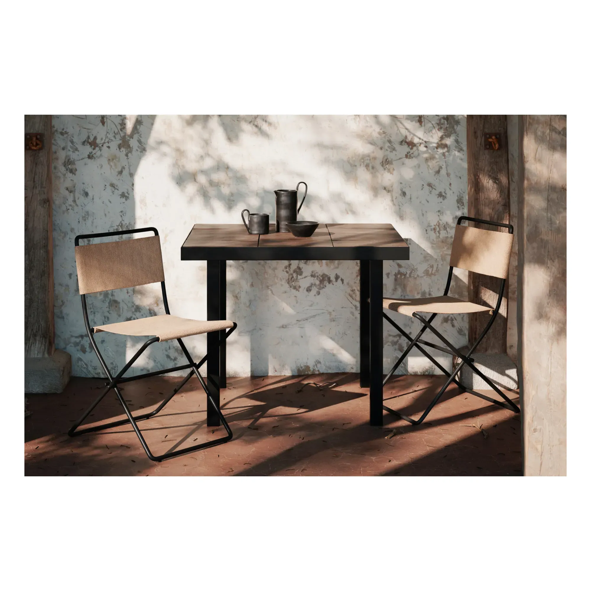 Flod Square Coffee Table - Brown, Steel & Ceramic alternate view
