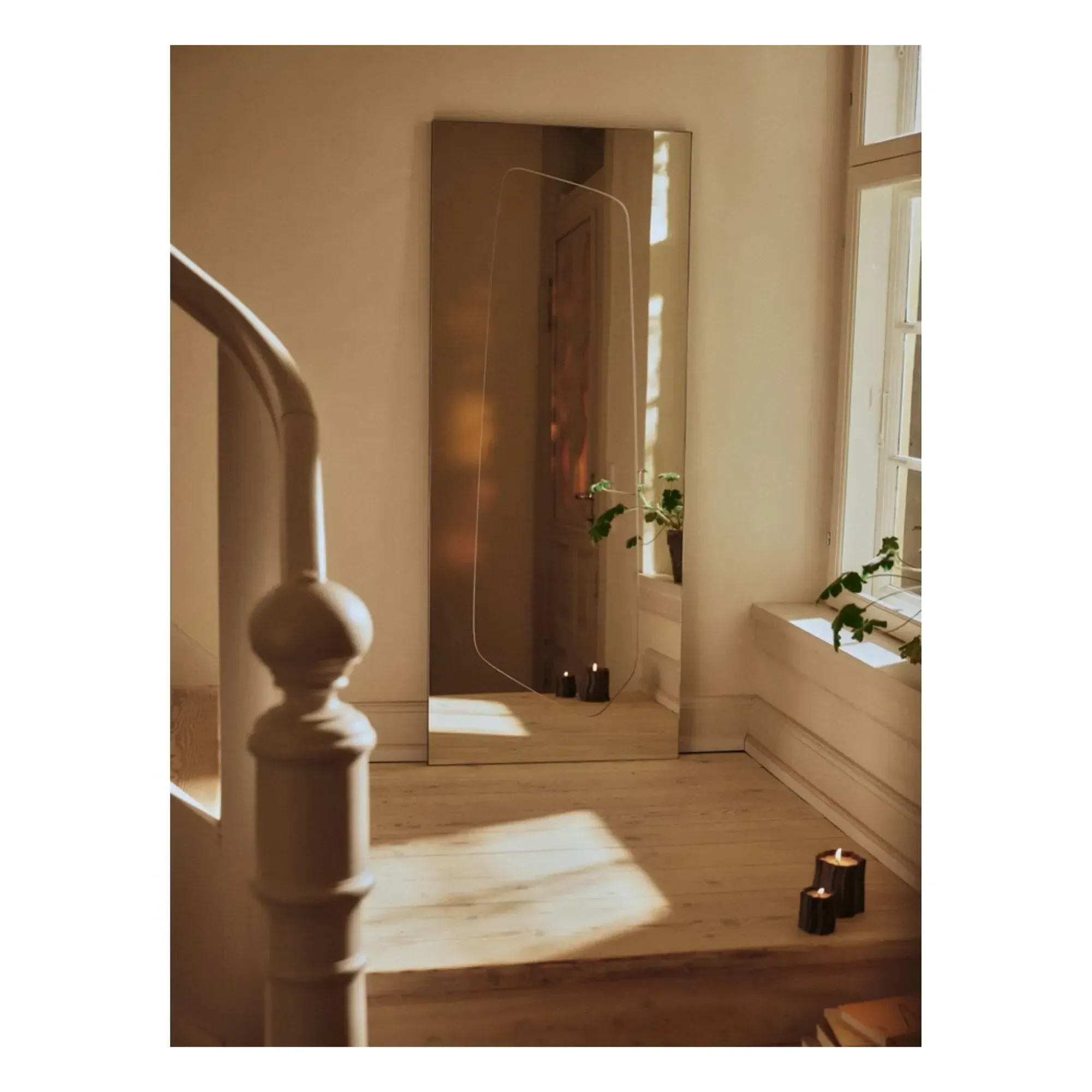 Folia Asymmetrical Wall Mirror - Silver, Mirror Glass alternate view