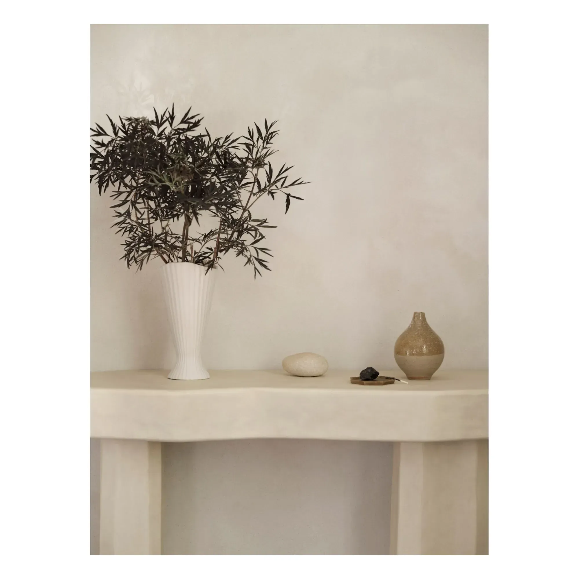 Fountain Stoneware Vase - Off-White alternate view