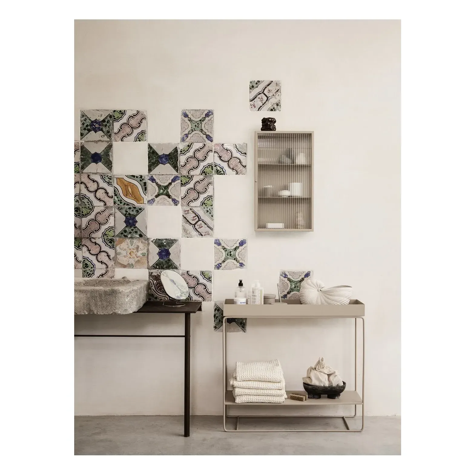 Haze Wall-Mounted Cabinet - Beige, Glass alternate view