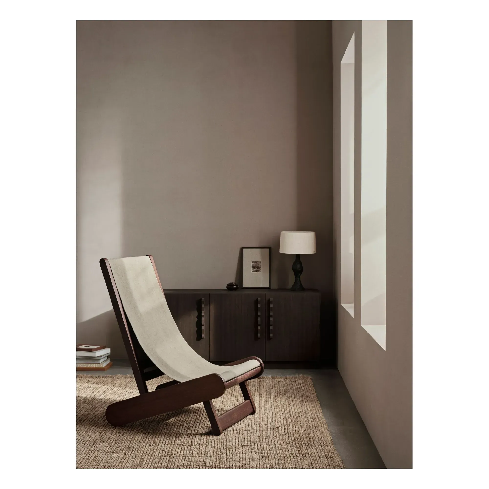 Hemi Lounge Chair - Brown, Linen alternate view