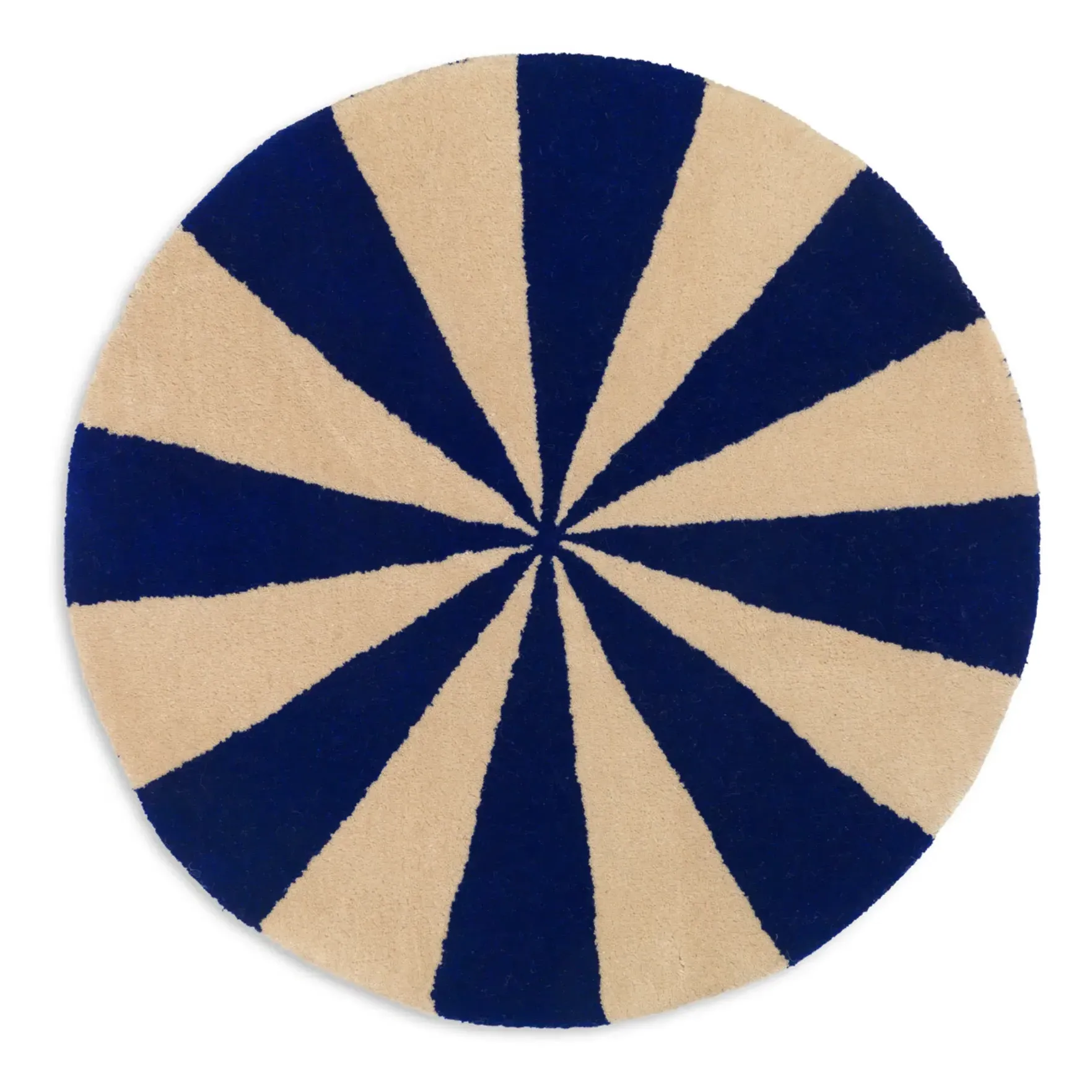 Arch Round Tufted Rug - Blue, Wool product