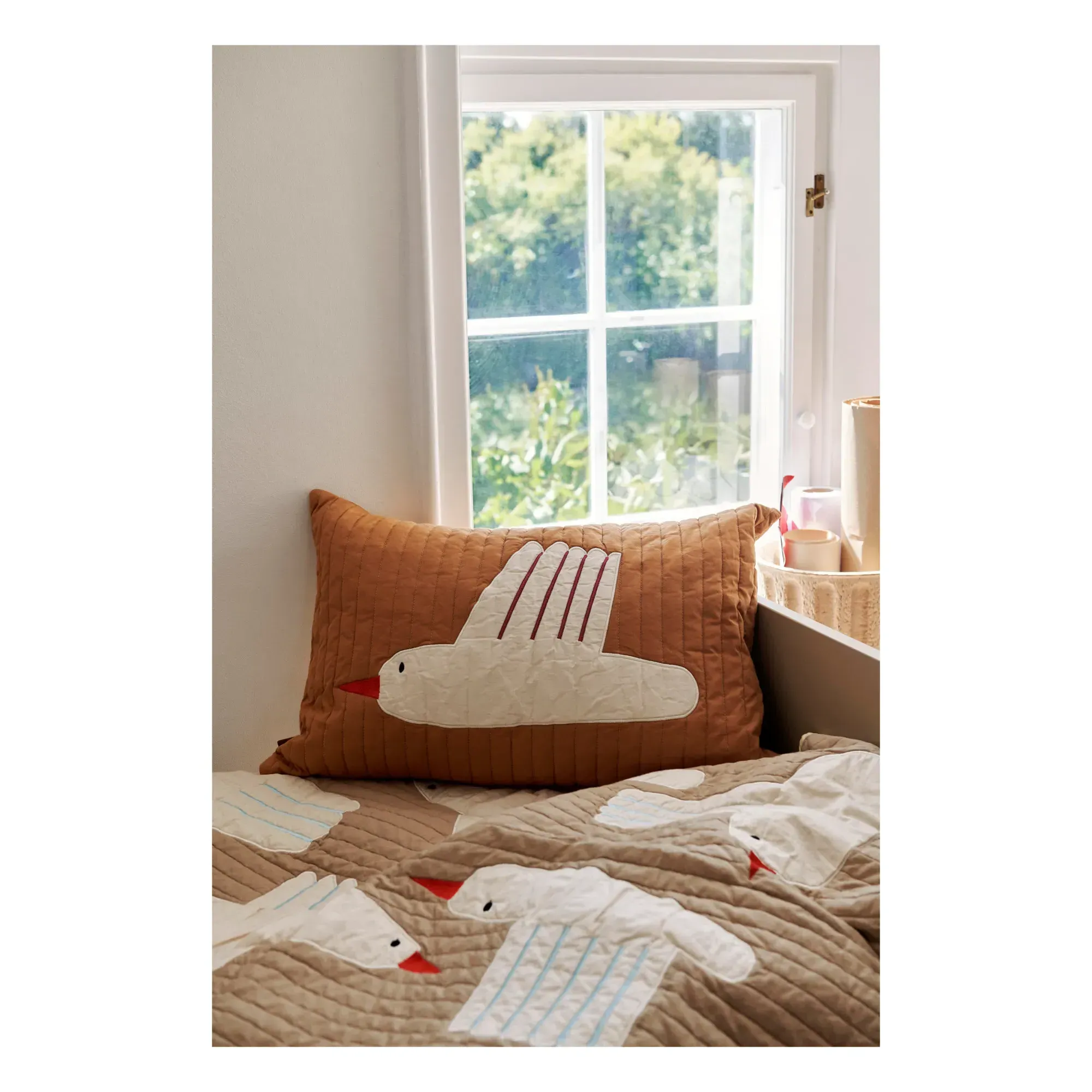 Bird Cushion - Multicoloured, Organic Cotton alternate view