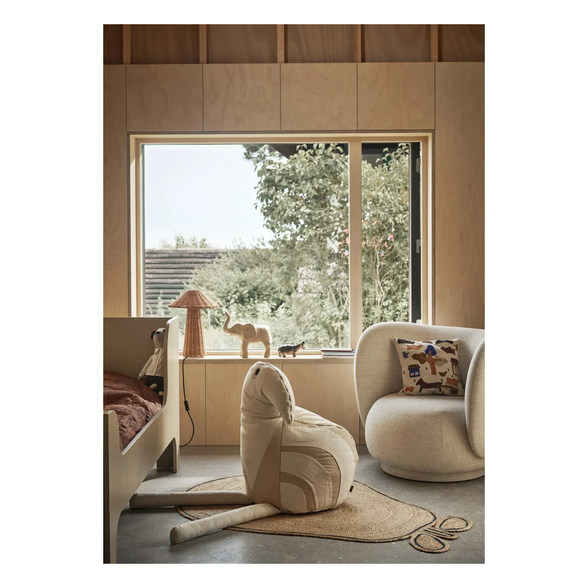 Birdy Pouffe - Off White, Organic Cotton alternate view